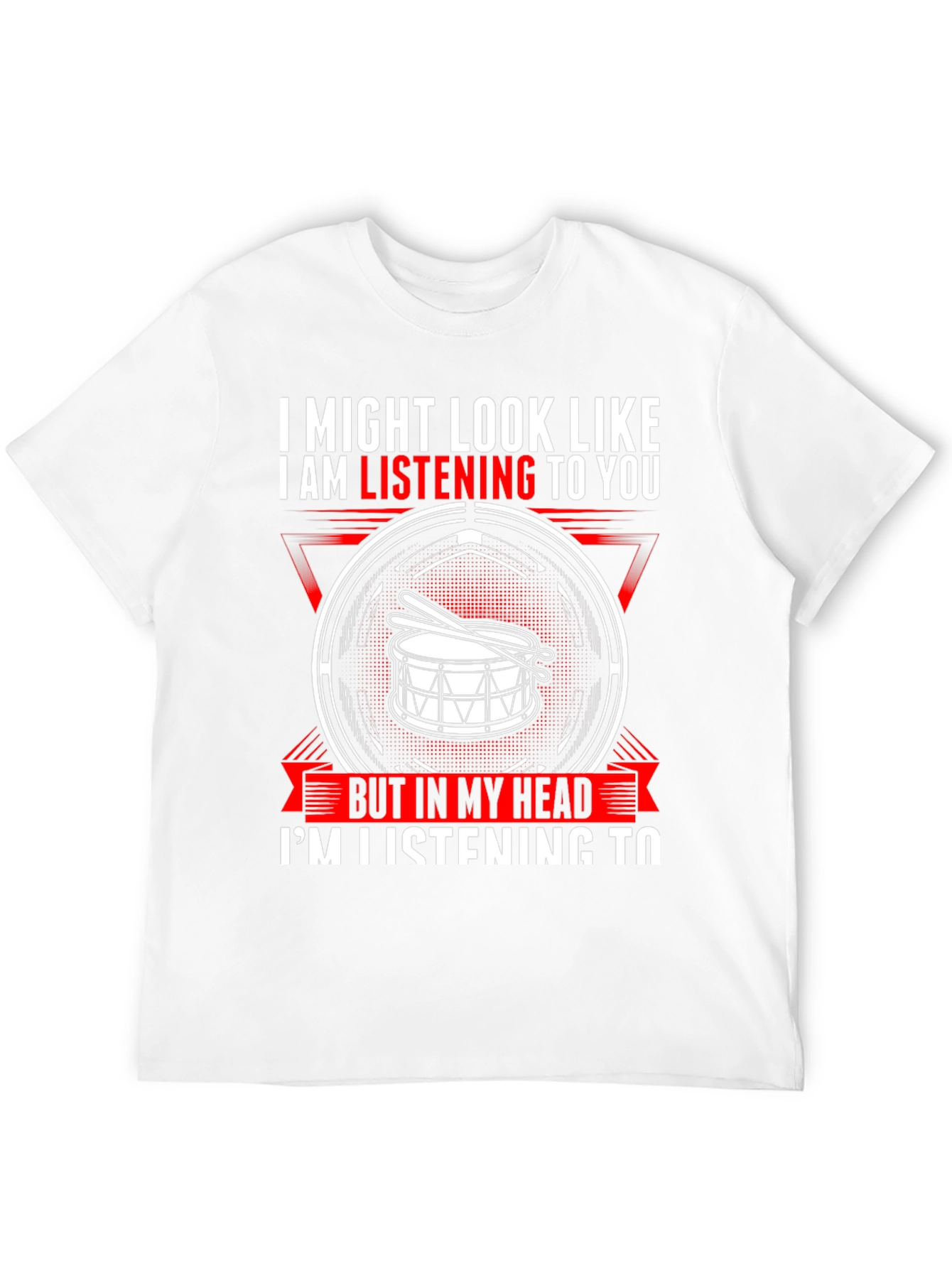 Black Drummer T-Shirt: I'm Listening to Drums in My Head view 12
