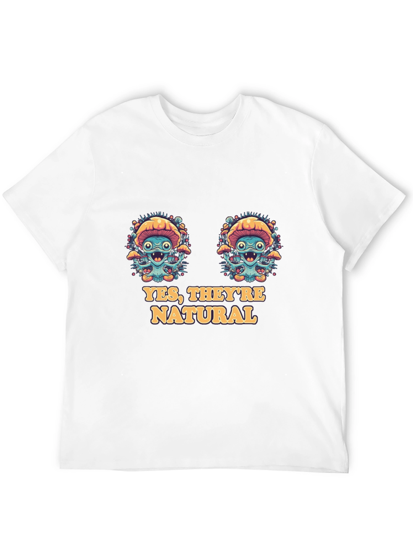 Black Funny Mushroom T-Shirt - Yes, They're Natural! view 12