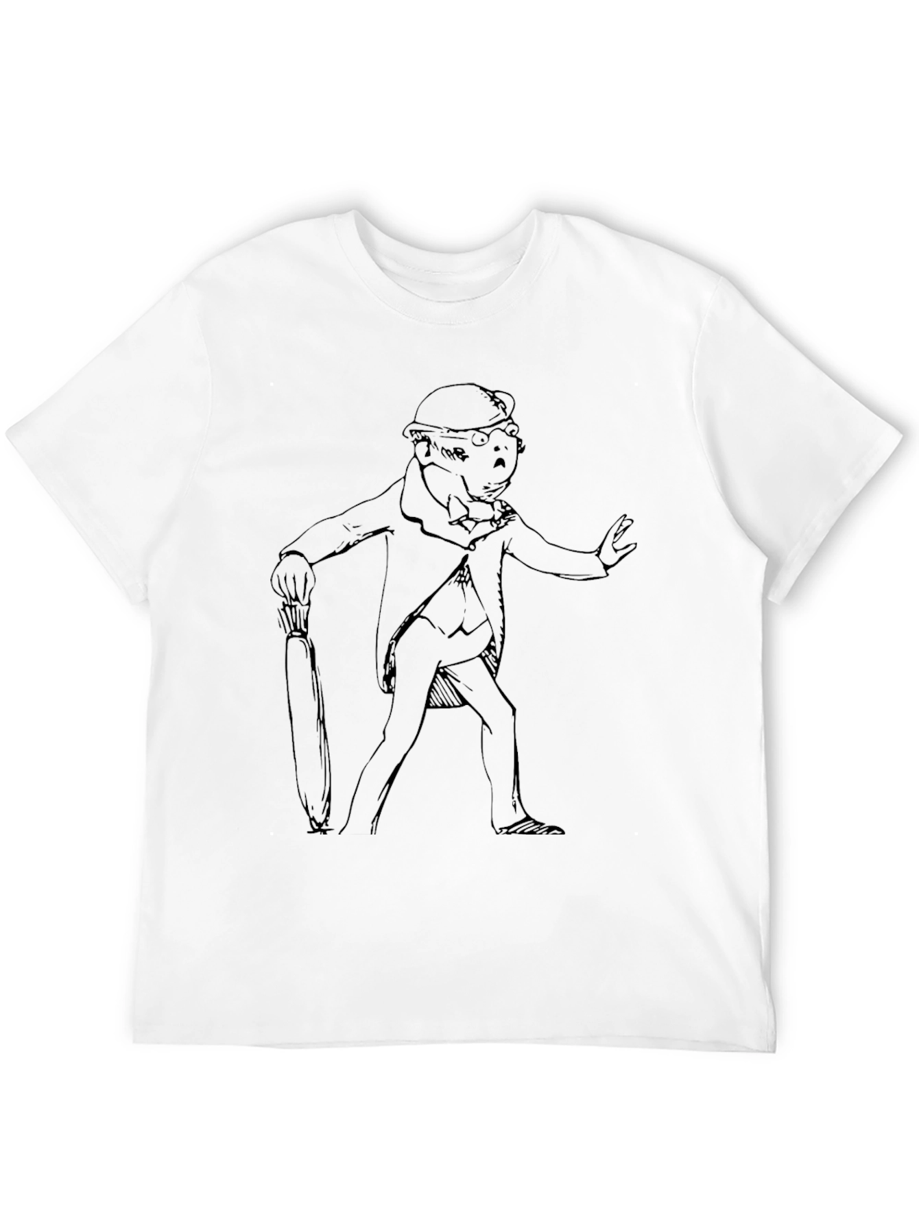 Black Sketchy Gentleman Black T-Shirt view 12