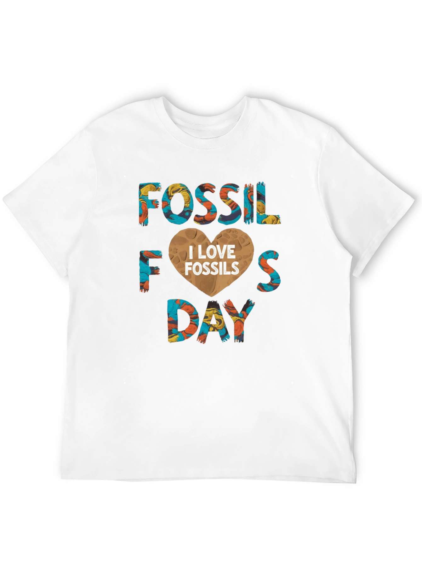 Black Fossil Day I Love Fossils Graphic Tee Shirt view 12