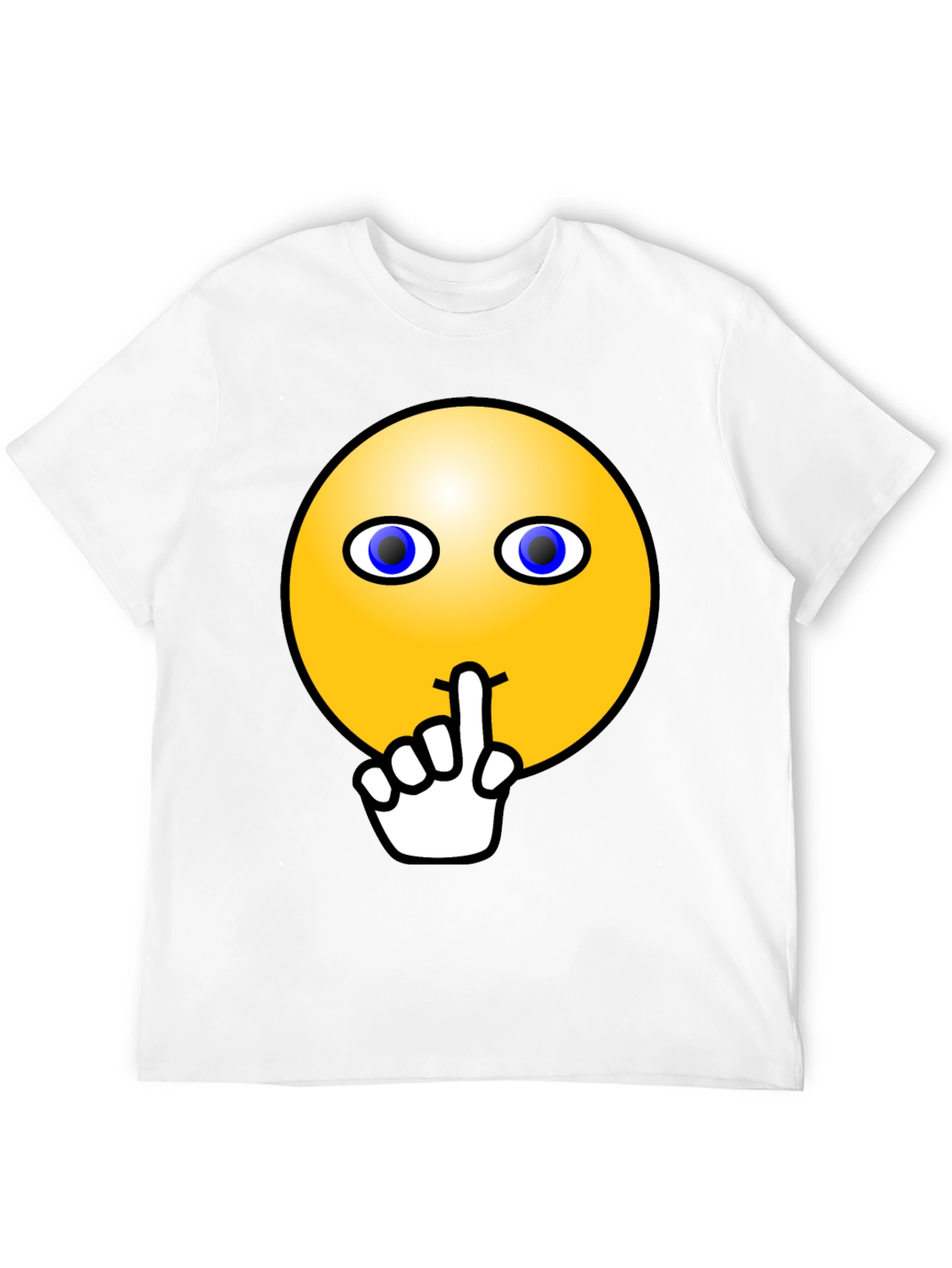 Black Shhh! Smiley Face Graphic Tee - Black Cotton T-Shirt view 12