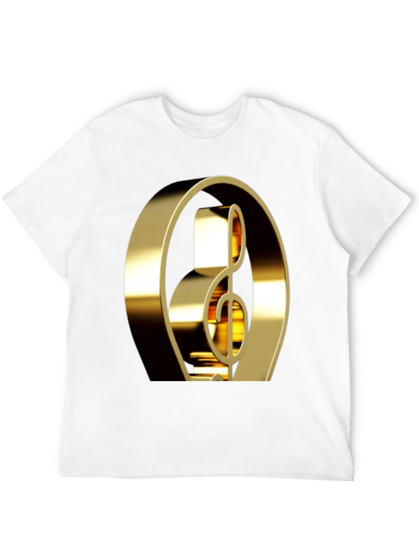 Black Golden Treble Clef Graphic Tee view 12