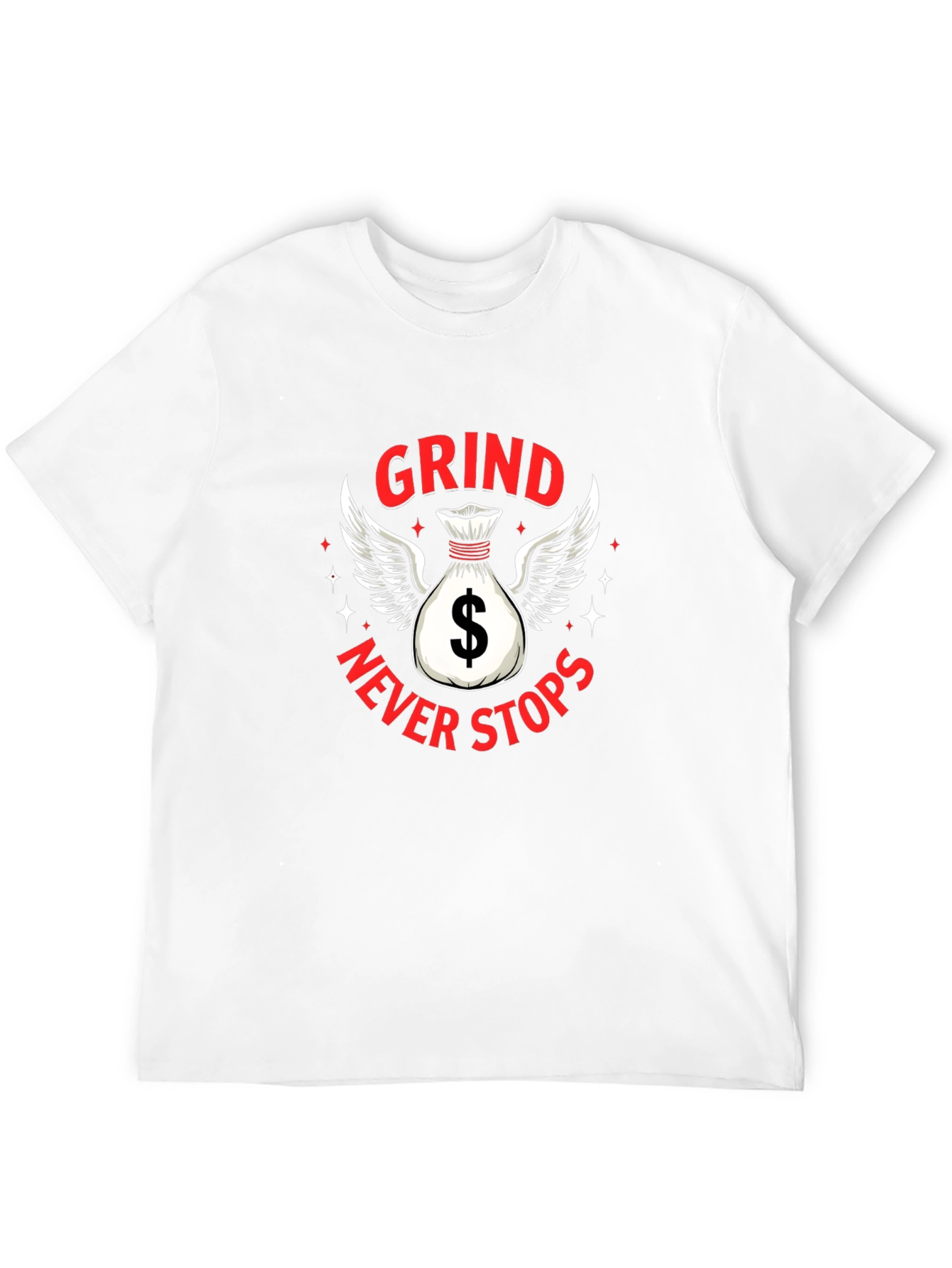 Black Grind Never Stops Black Graphic T-Shirt view 12