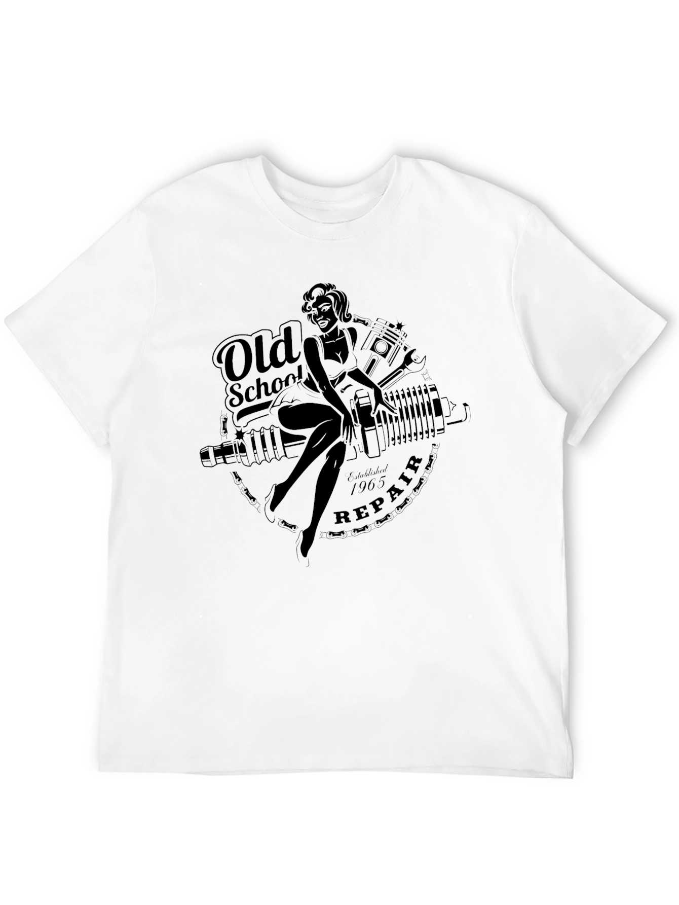 Black Old School Repair Graphic T-Shirt - Black view 12