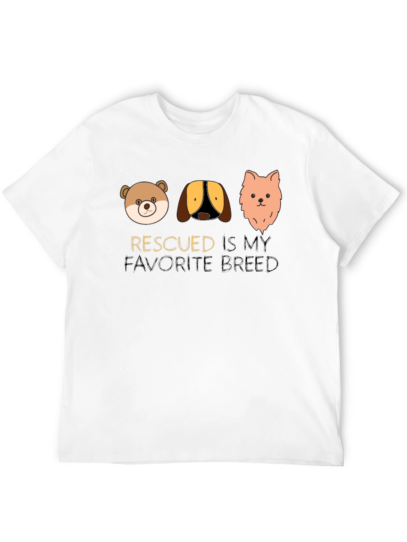 Black Rescued is My Favorite Breed T-Shirt view 12