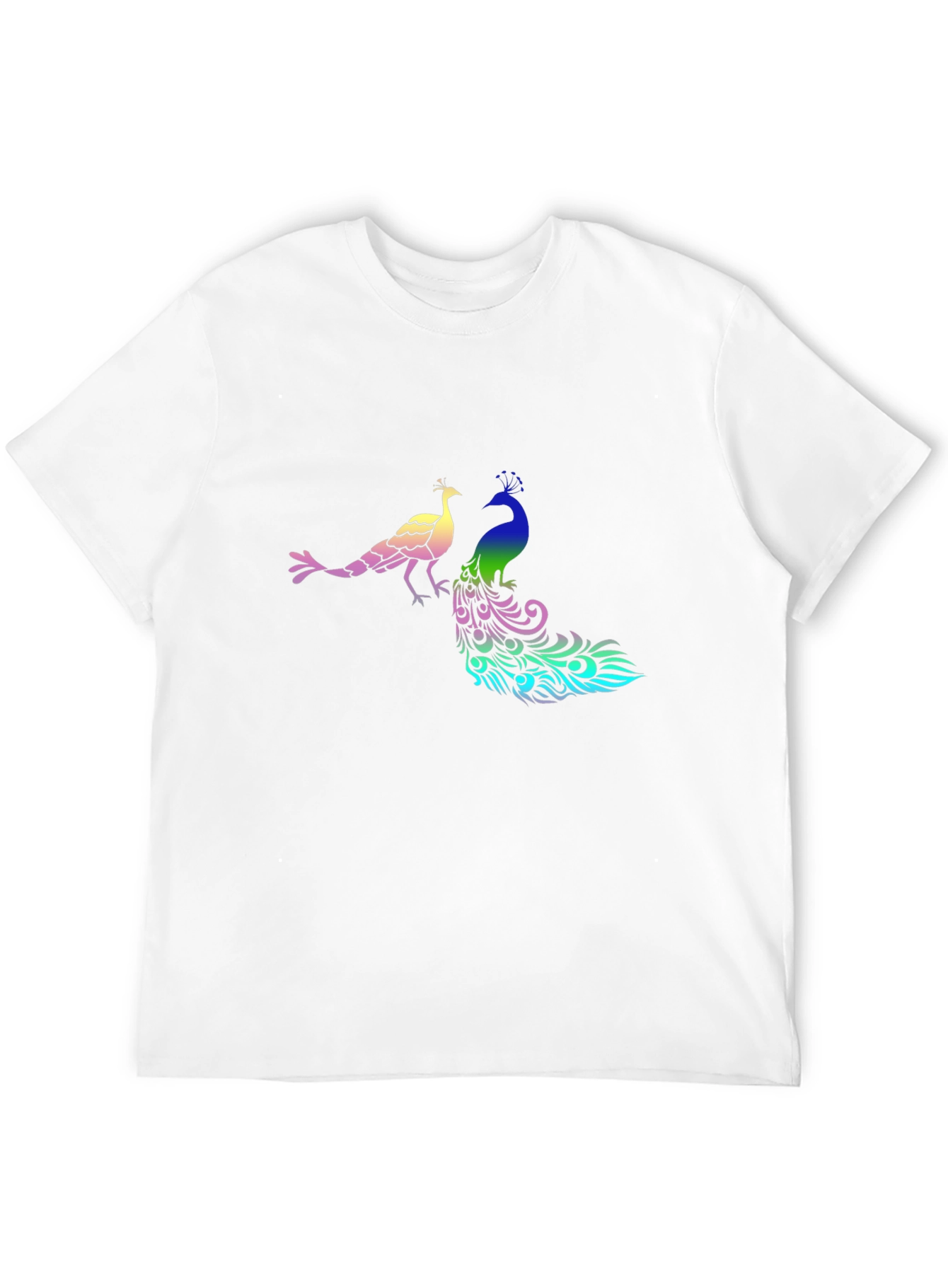 Black Peacock Graphic Print Black T-Shirt view 12