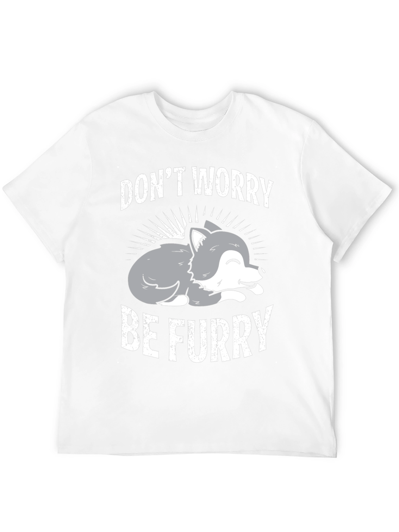 Black Don't Worry Be Furry Graphic T-Shirt view 12