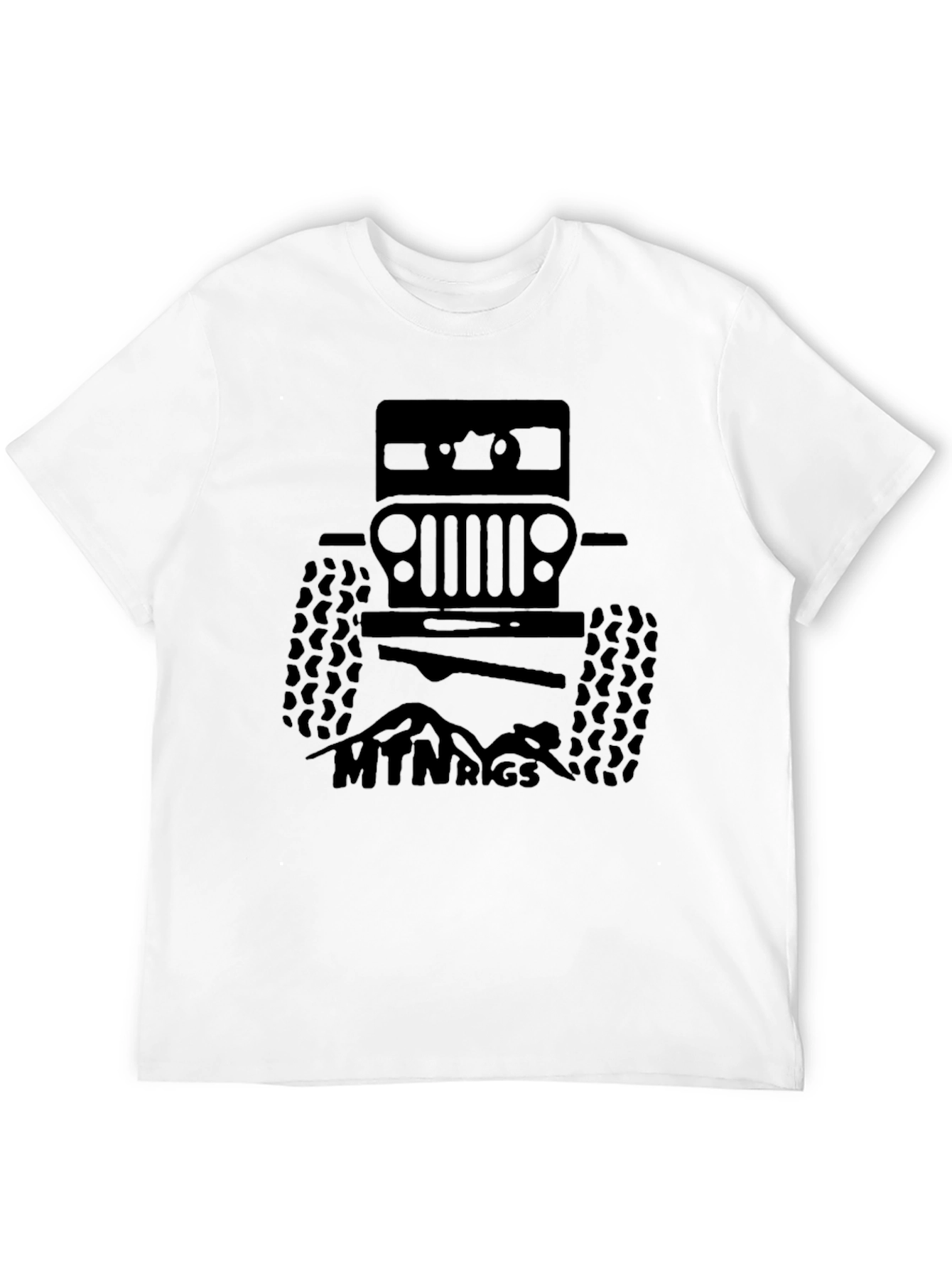 Black MTN Rigs Off-Road T-Shirt - Black Jeep Design view 12