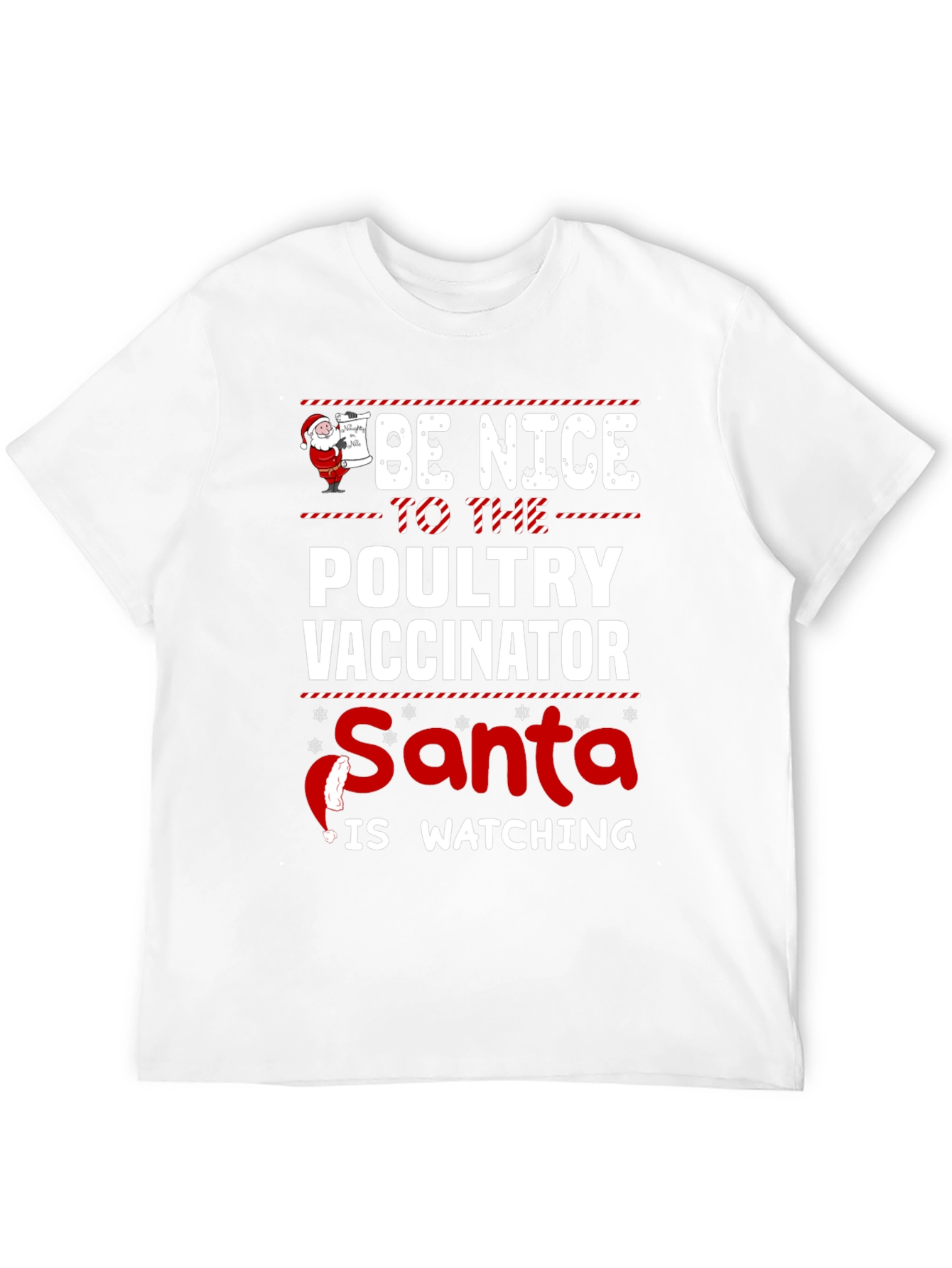 Black Be Nice to the Poultry Vaccinator Santa T-Shirt view 12