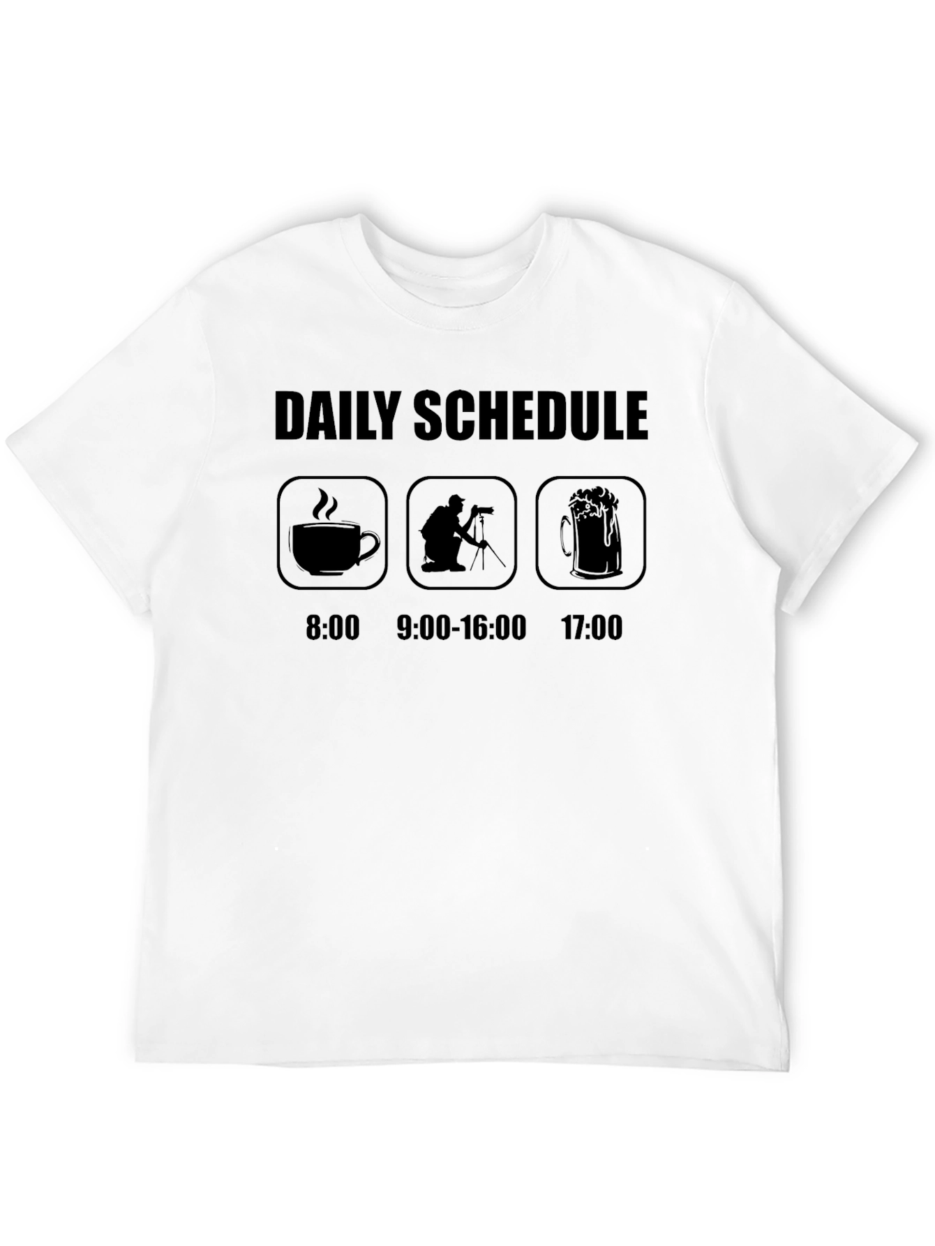 Black Photographer's Daily Schedule Graphic T-Shirt view 12