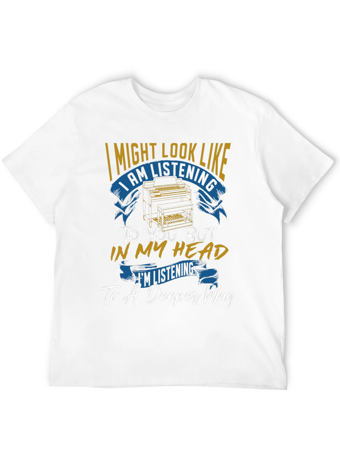 Black I Might Look Like I Am Listening T-Shirt view 12