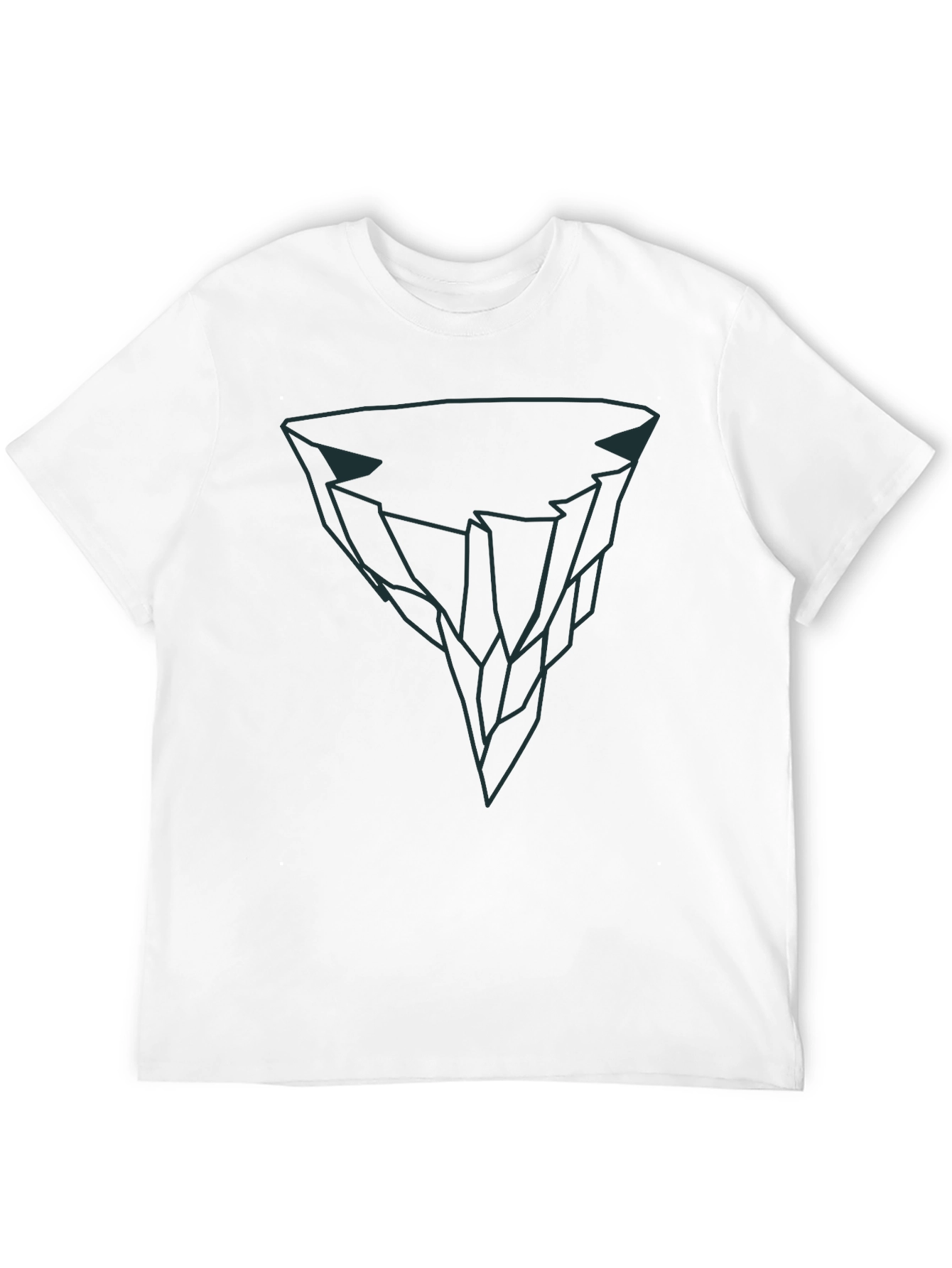 Black Geometric Iceberg Graphic Tee - Modern Black T-Shirt view 12
