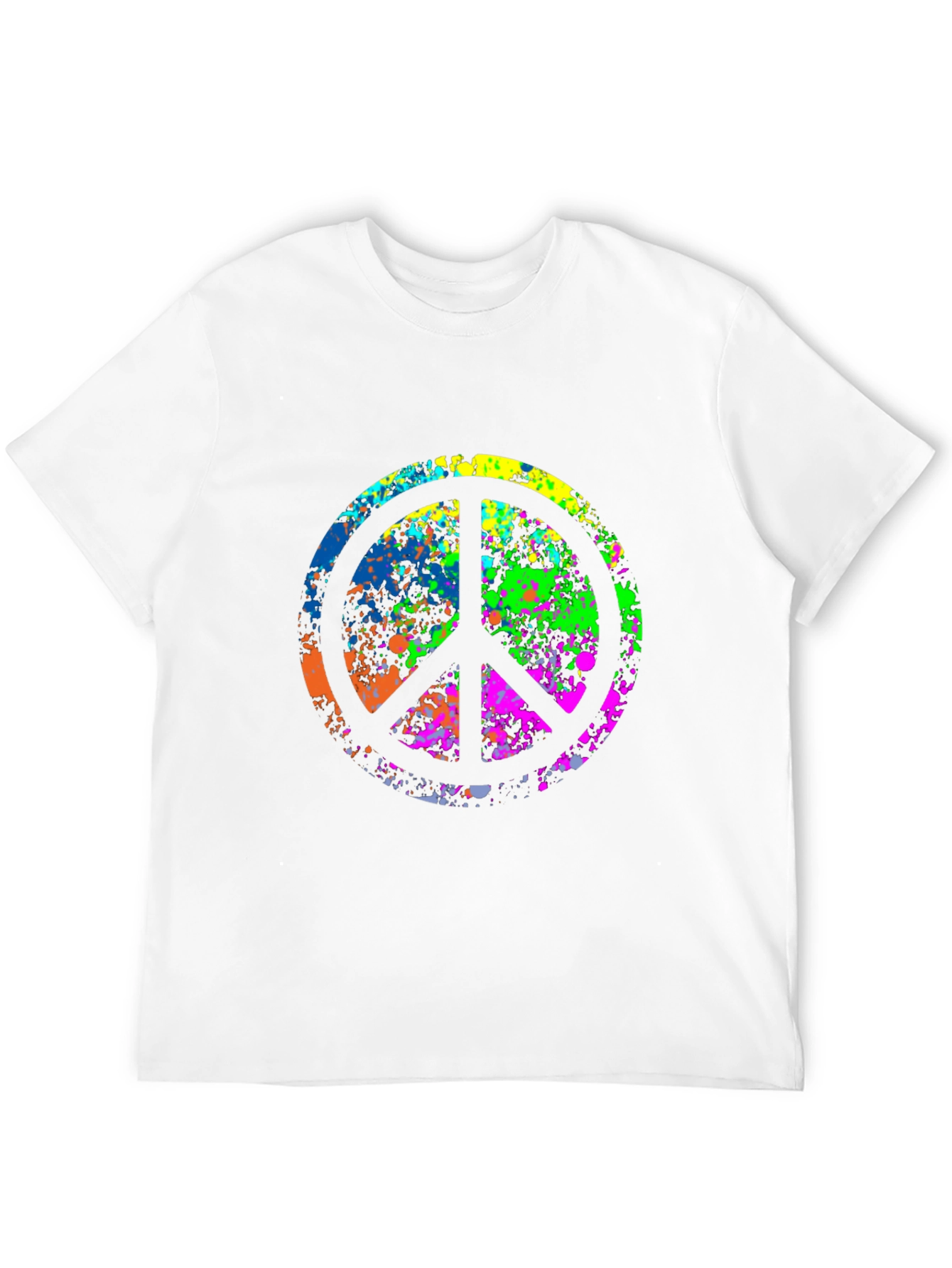 Black Peace Sign Splatter Graphic Tee - Black view 12