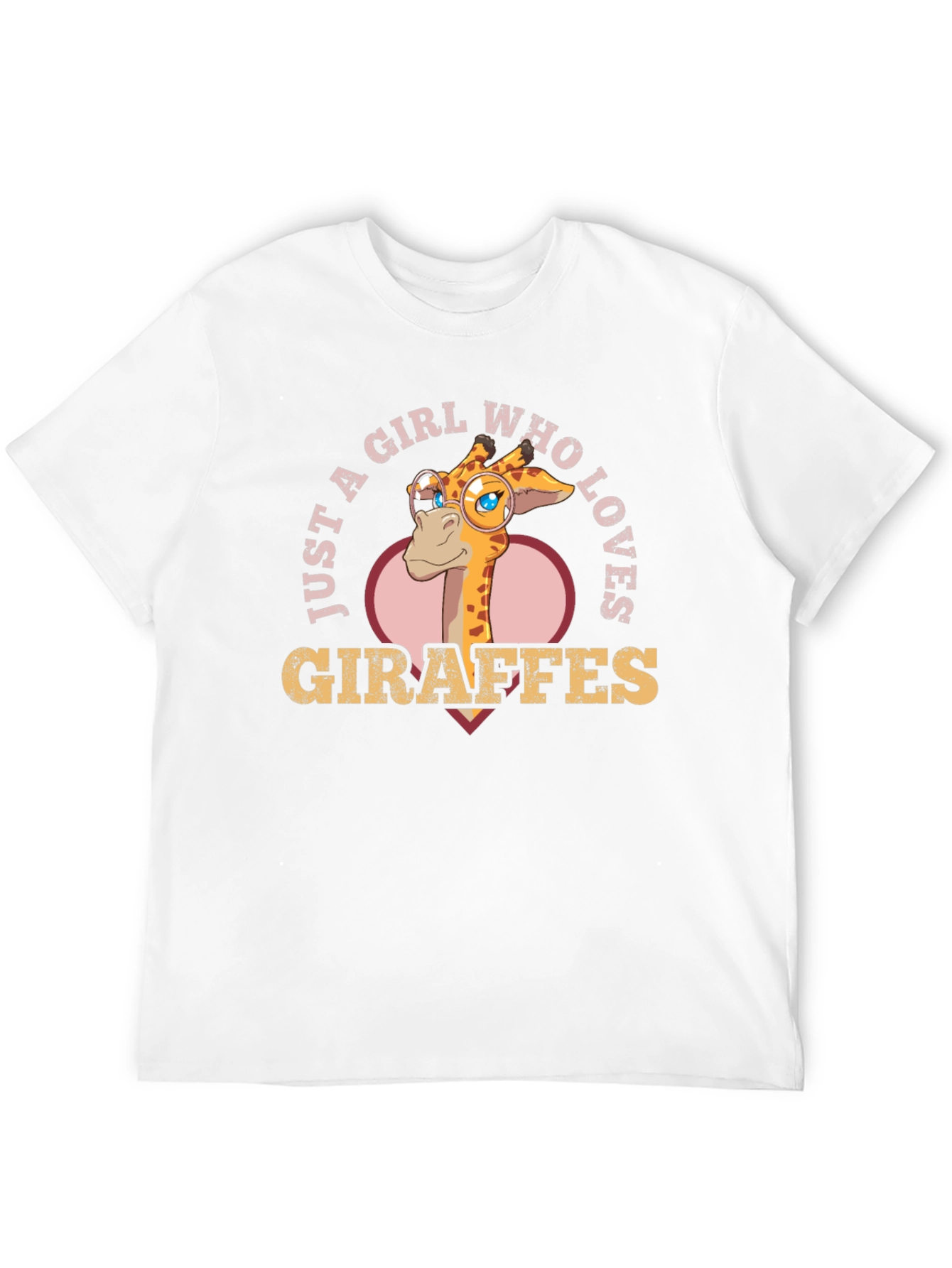 Black Giraffe Lover's Tee: Just a Girl Who Loves Giraffes T-Shirt view 12