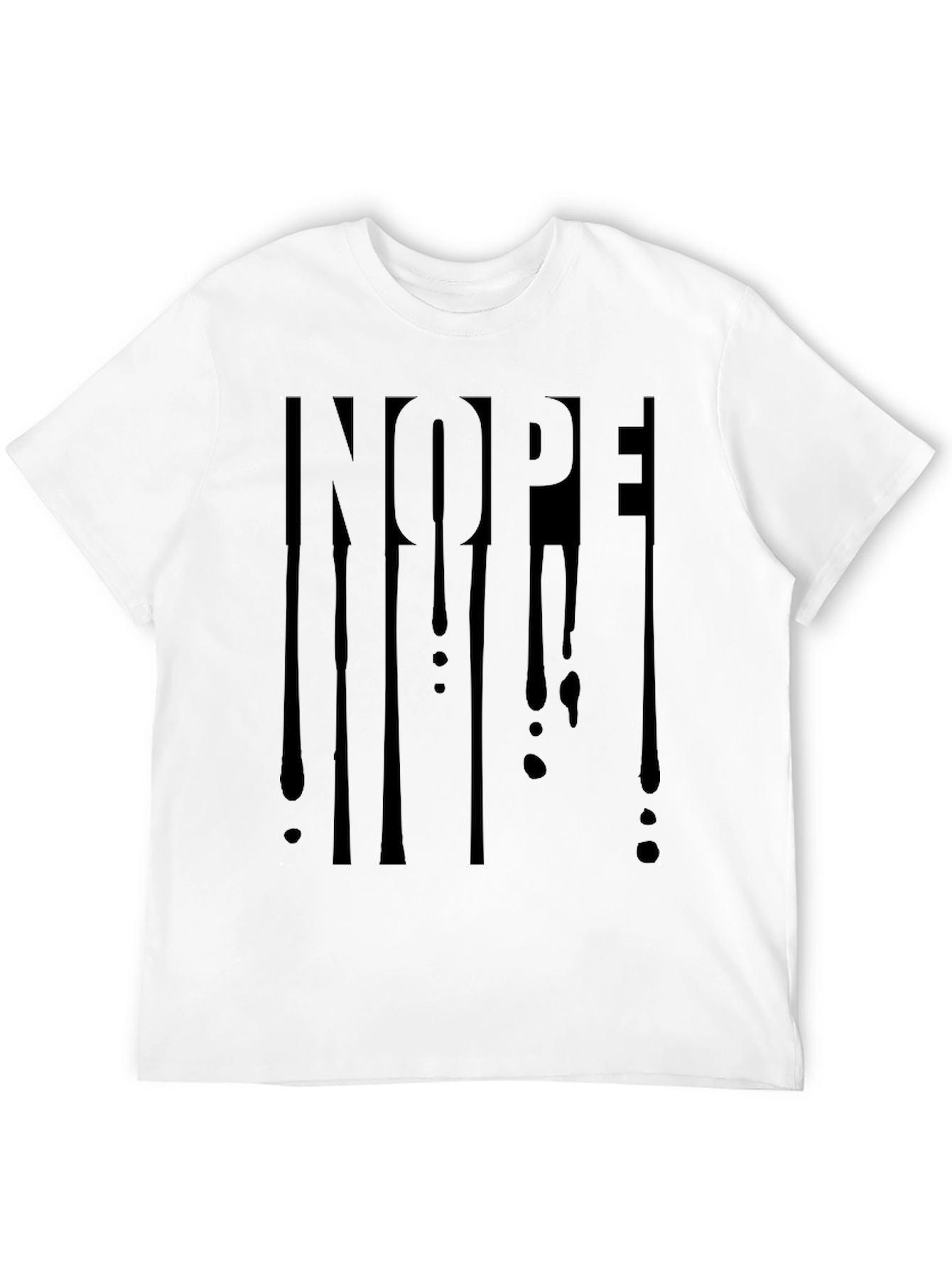 Black Men's Black "Nope!" Graphic Print T-Shirt view 12