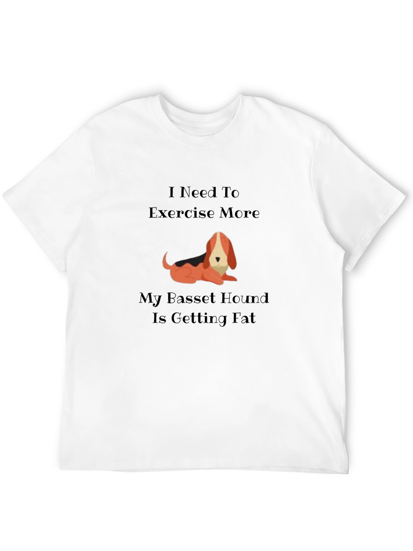 Black Funny Basset Hound Exercise Graphic T-Shirt view 12