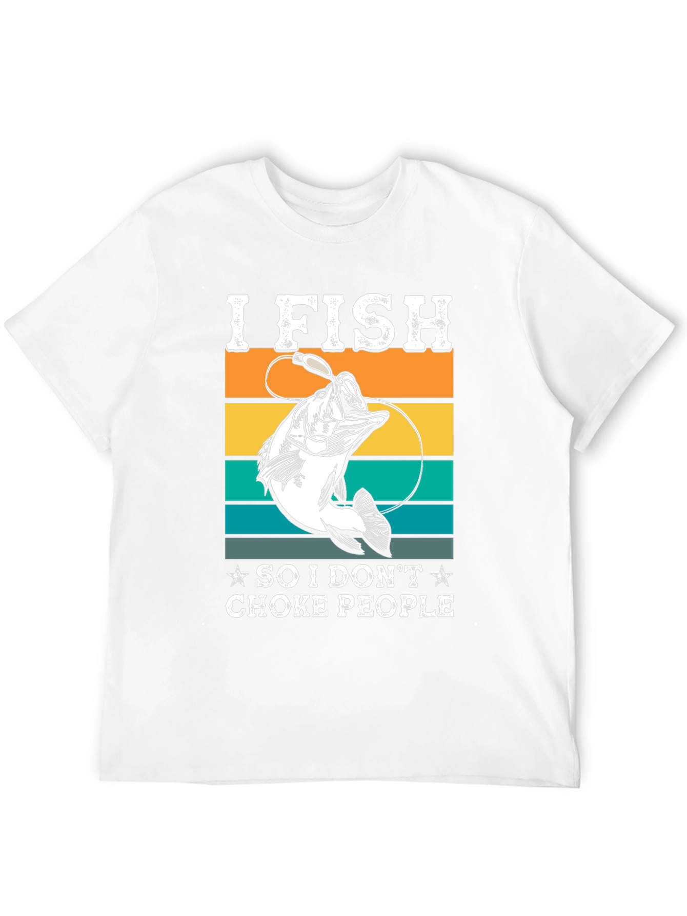 Black I Fish Funny Graphic T-Shirt view 12