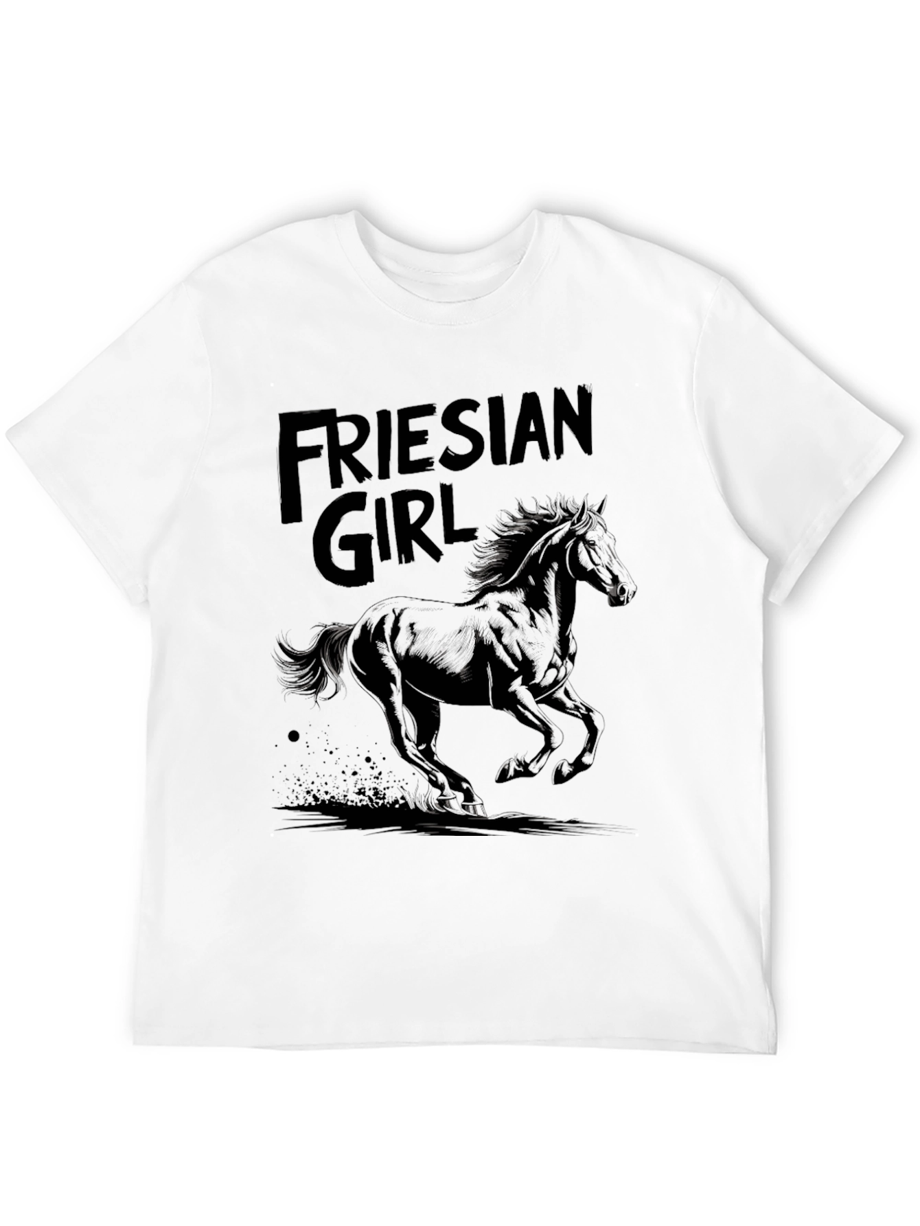 Black Friesian Girl Graphic Tee view 12