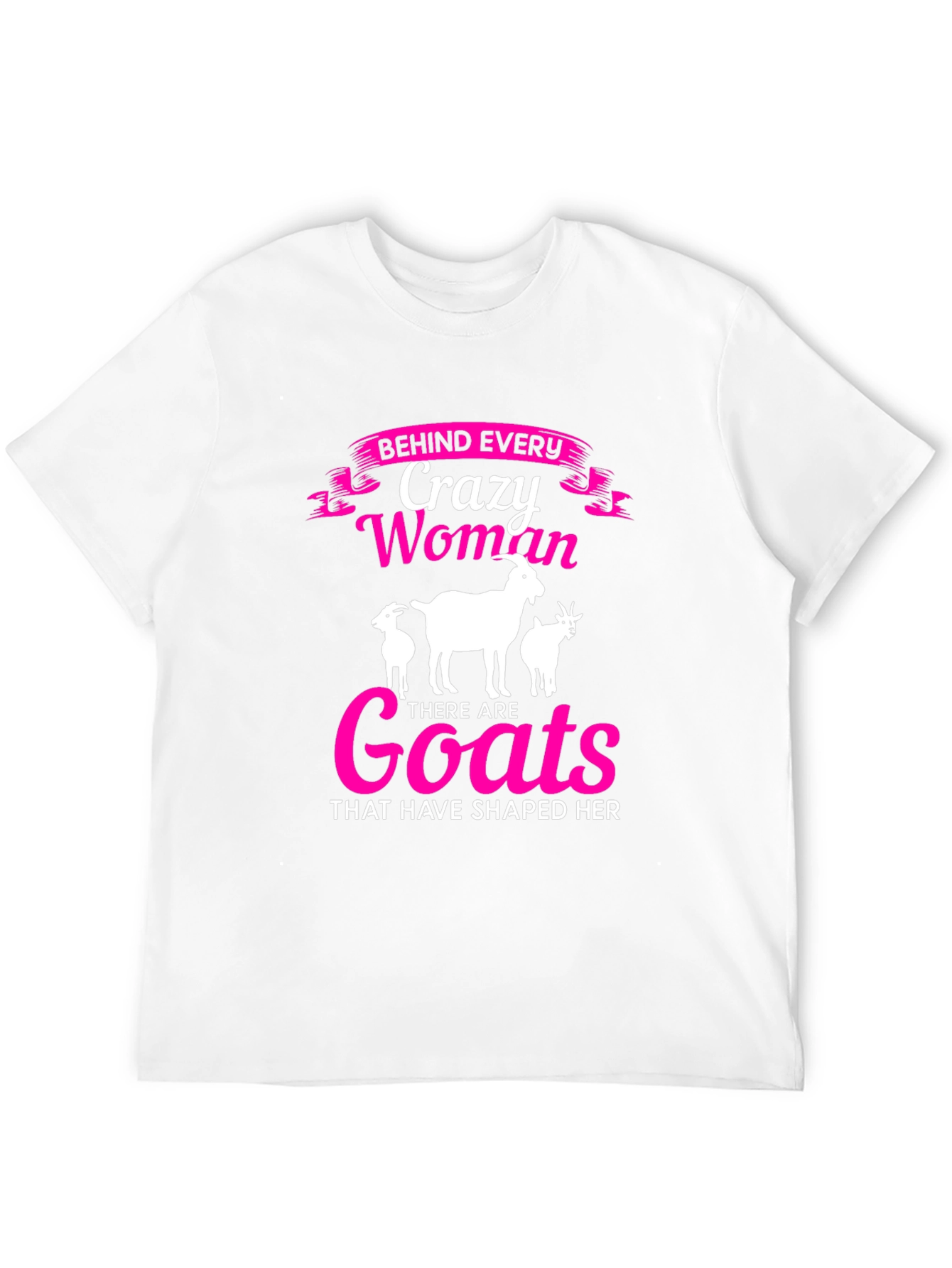 Black Crazy Woman Goats T-Shirt - Black view 12