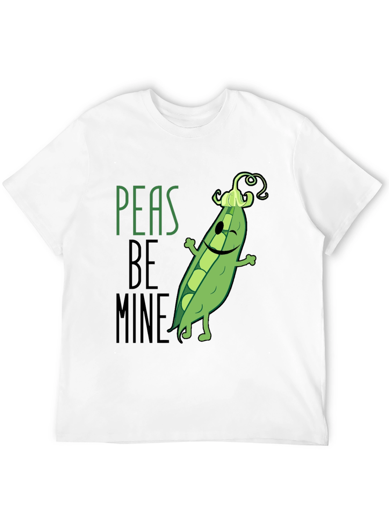Black Peas Be Mine Graphic T-Shirt - Cute Food Pun Tee view 12