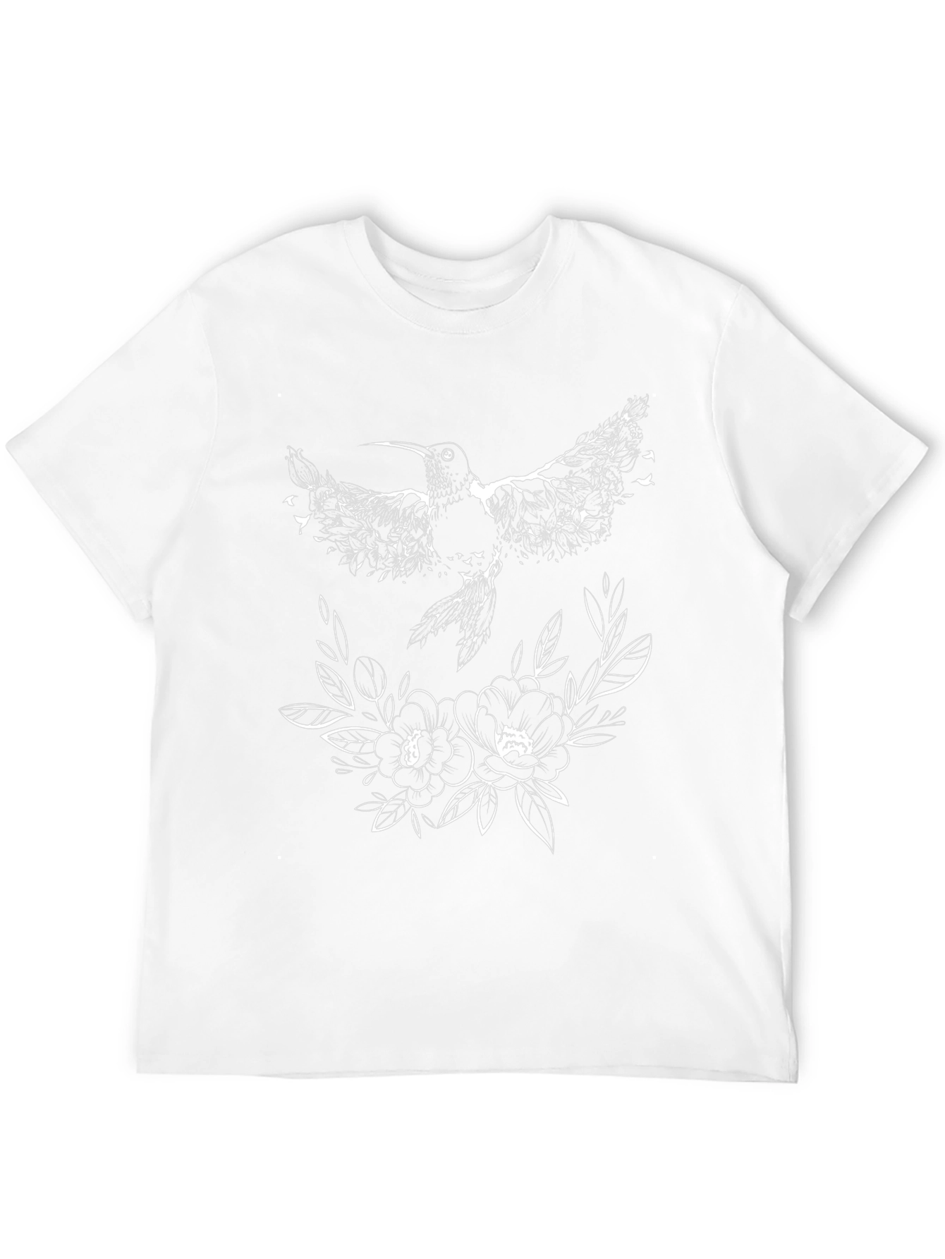 Black Hummingbird & Floral Graphic Black T-Shirt view 12