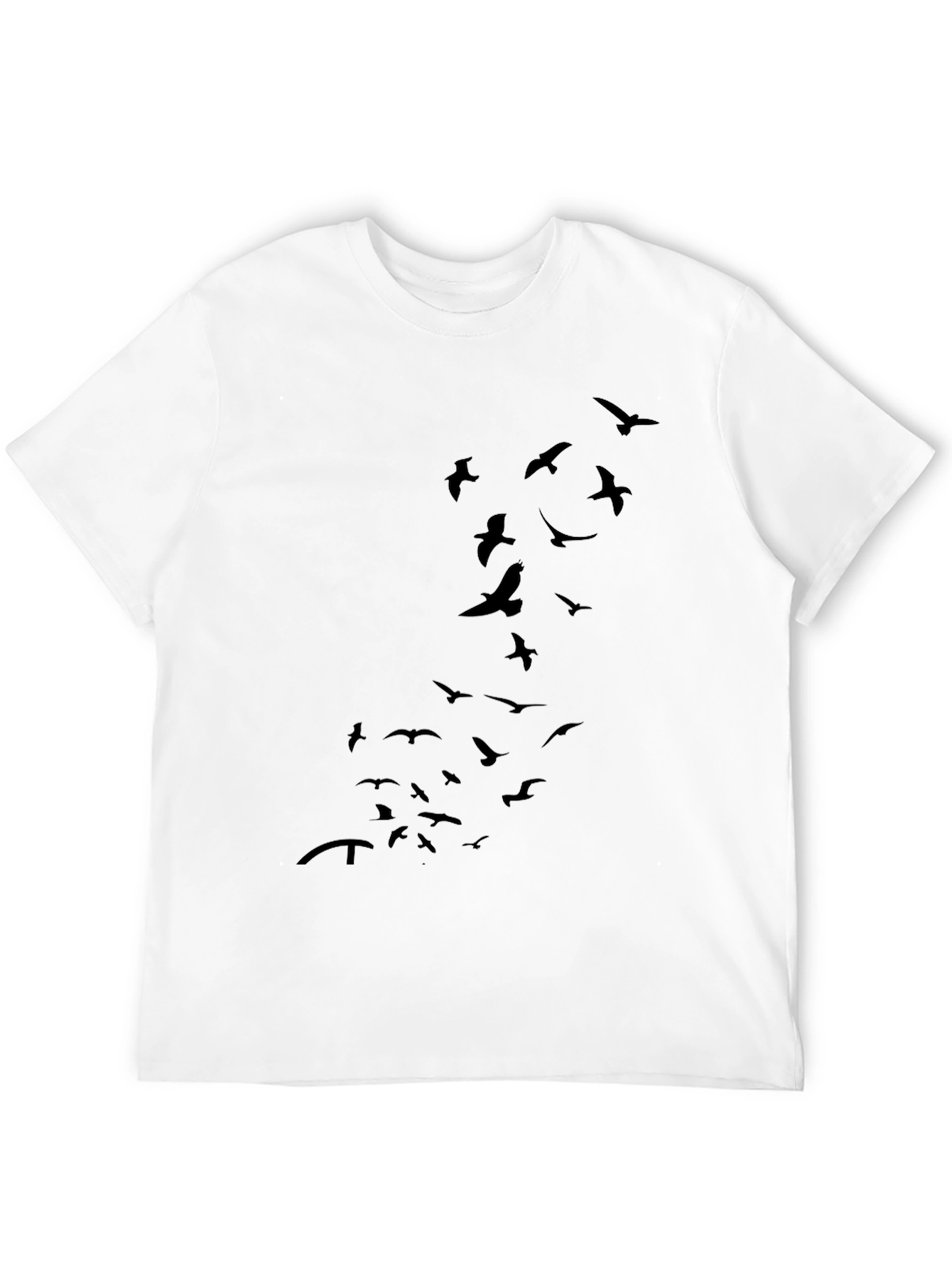 Black Black T-Shirt with Flying Bird Graphic view 12