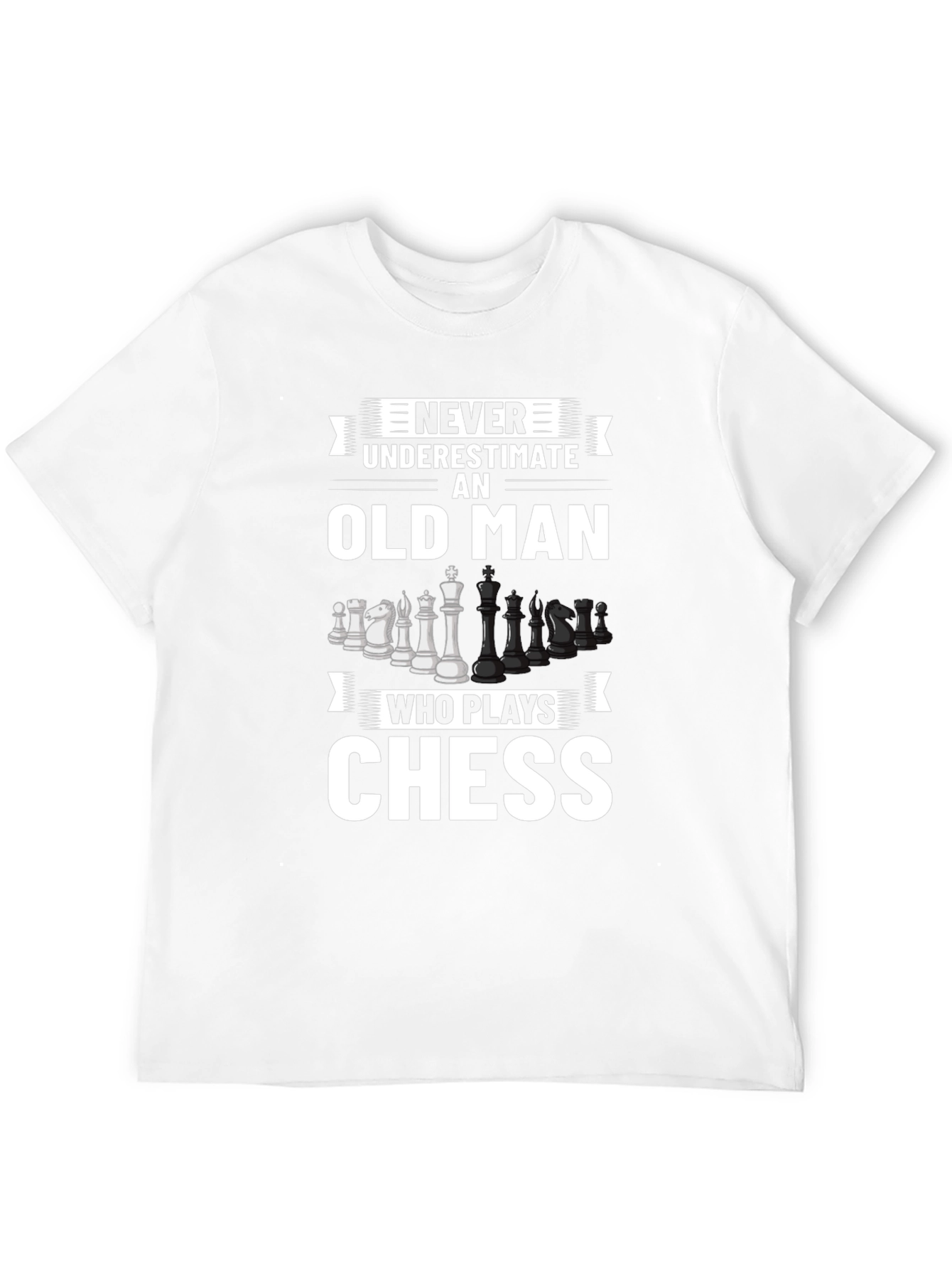 Black Never Underestimate Chess Old Man T-Shirt view 12