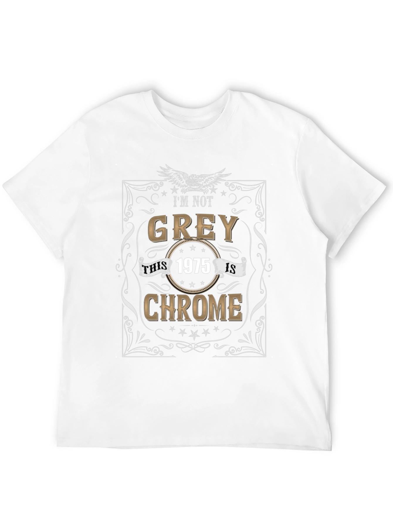 Black I'm Not Grey, 1975 Chrome T-Shirt view 12