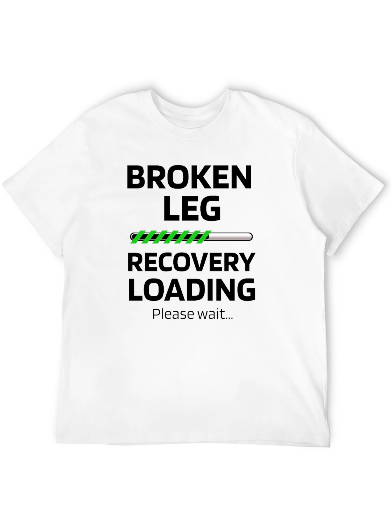 Black Broken Leg Recovery Loading T-Shirt view 12
