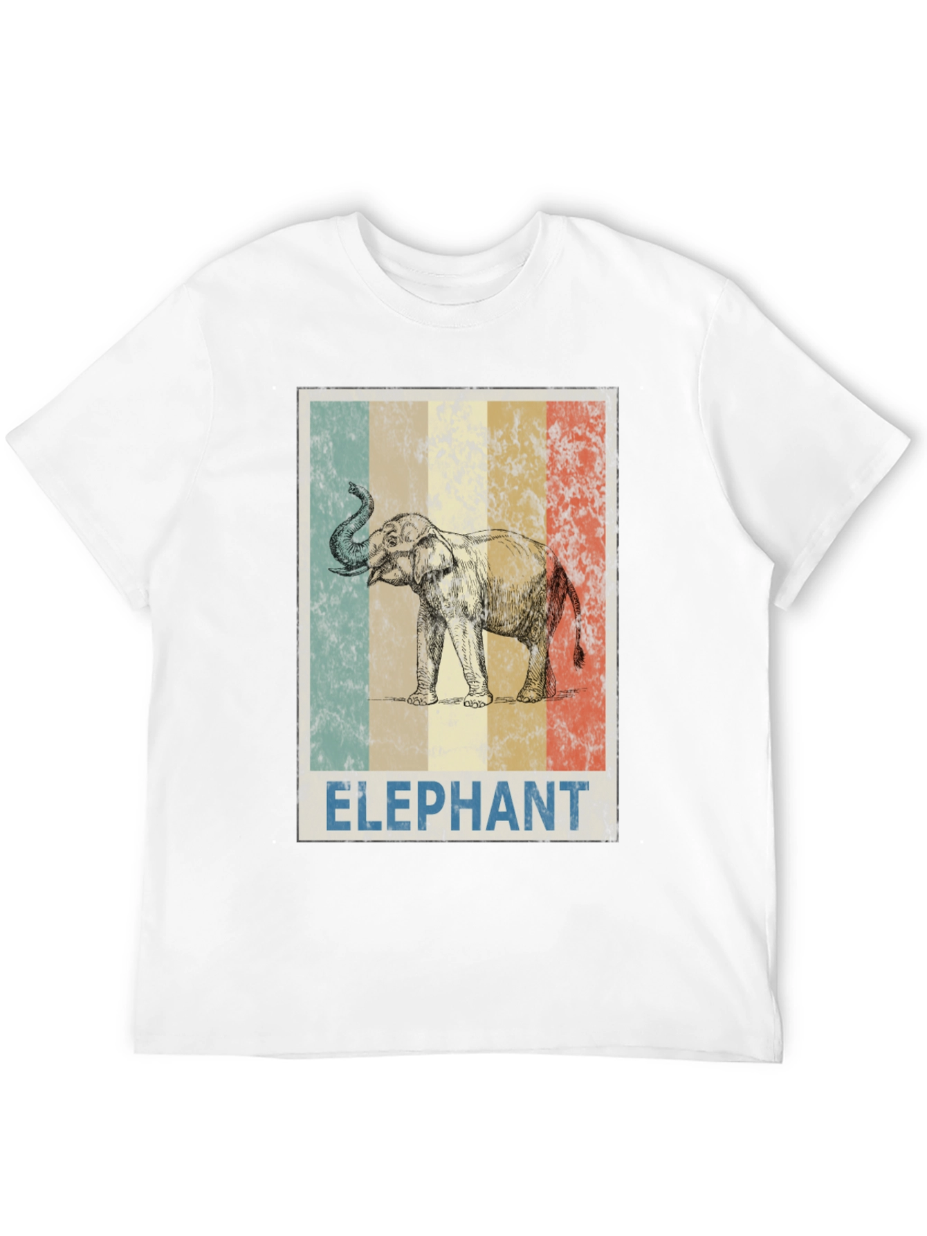 Black Vintage Elephant Graphic Tee - Black Cotton Blend view 12