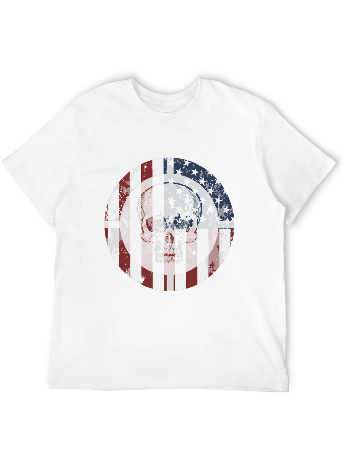 Black American Flag Skull Graphic Tee view 12