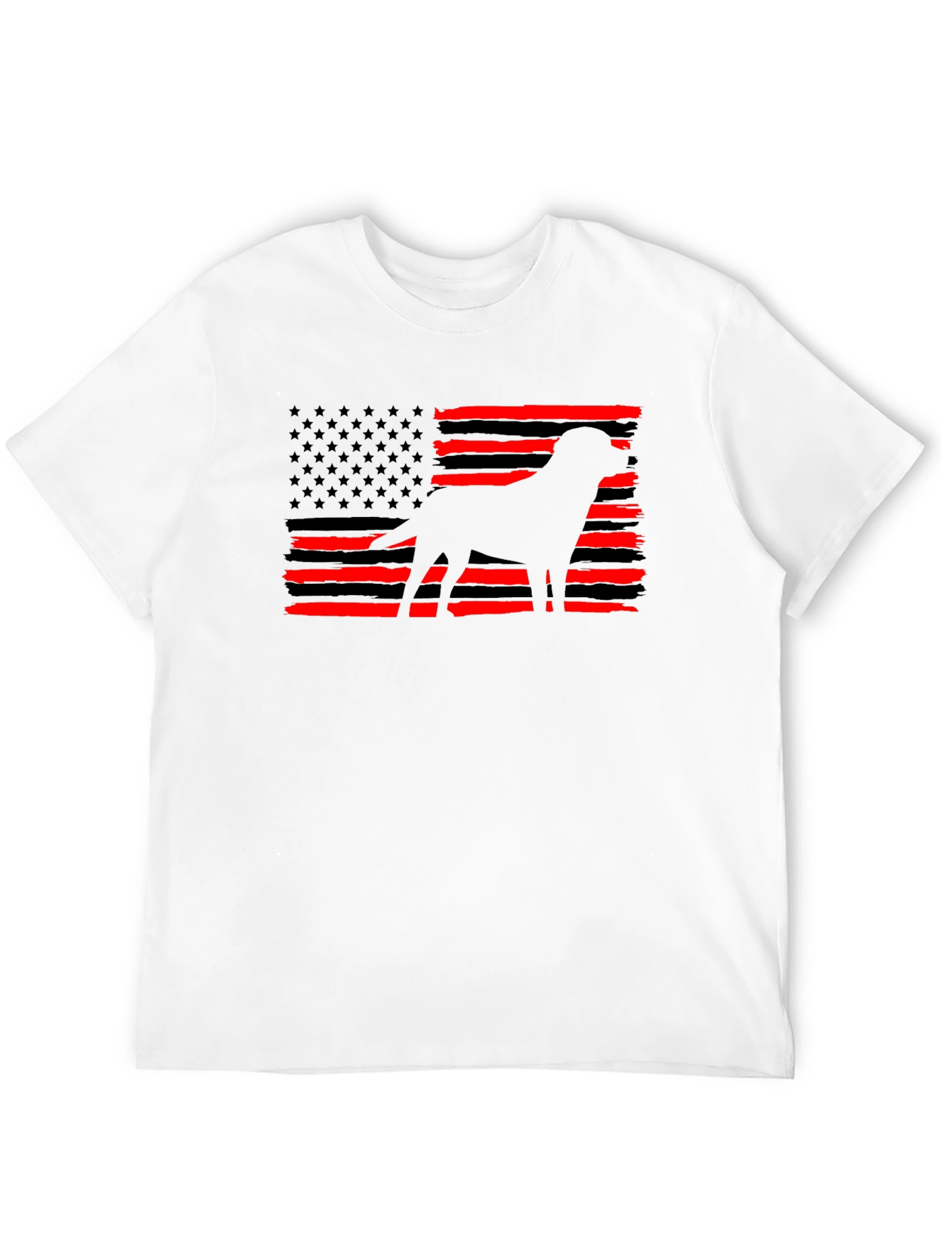 Black American Flag Dog T-Shirt view 12