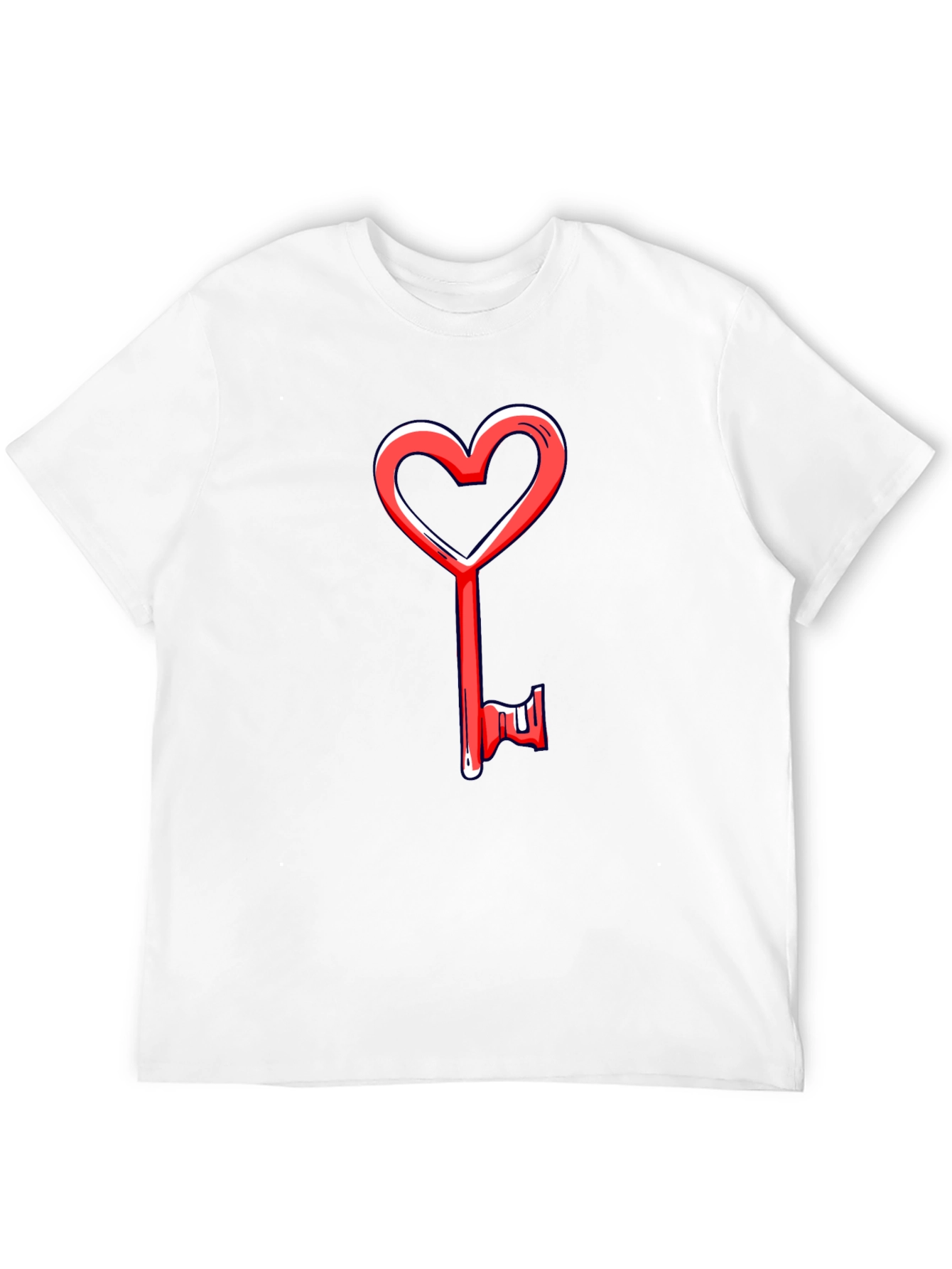 Black Heart Key Graphic Tee - Black Cotton Casual view 12