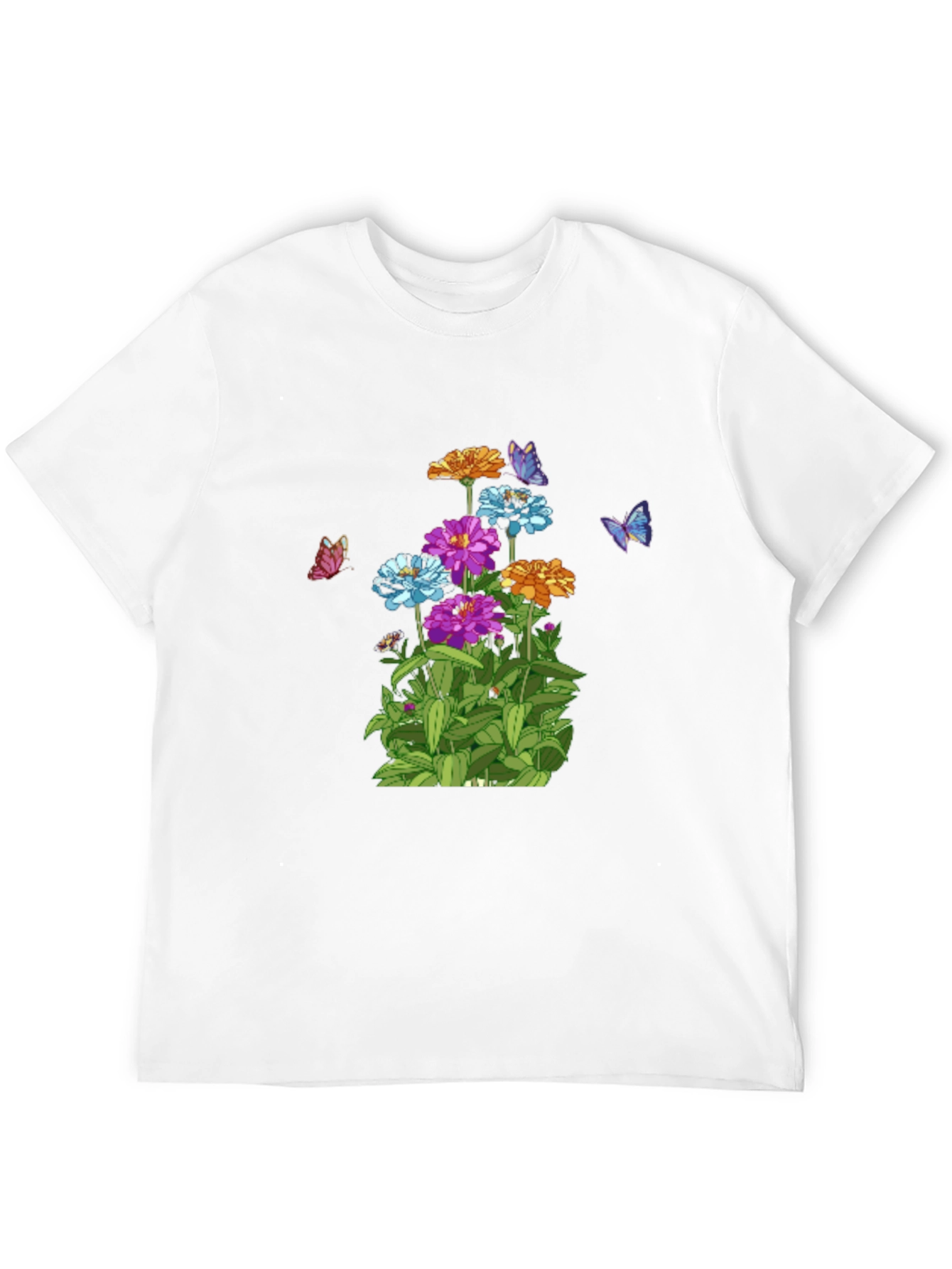 Black Floral Butterfly Print Black Tee view 12