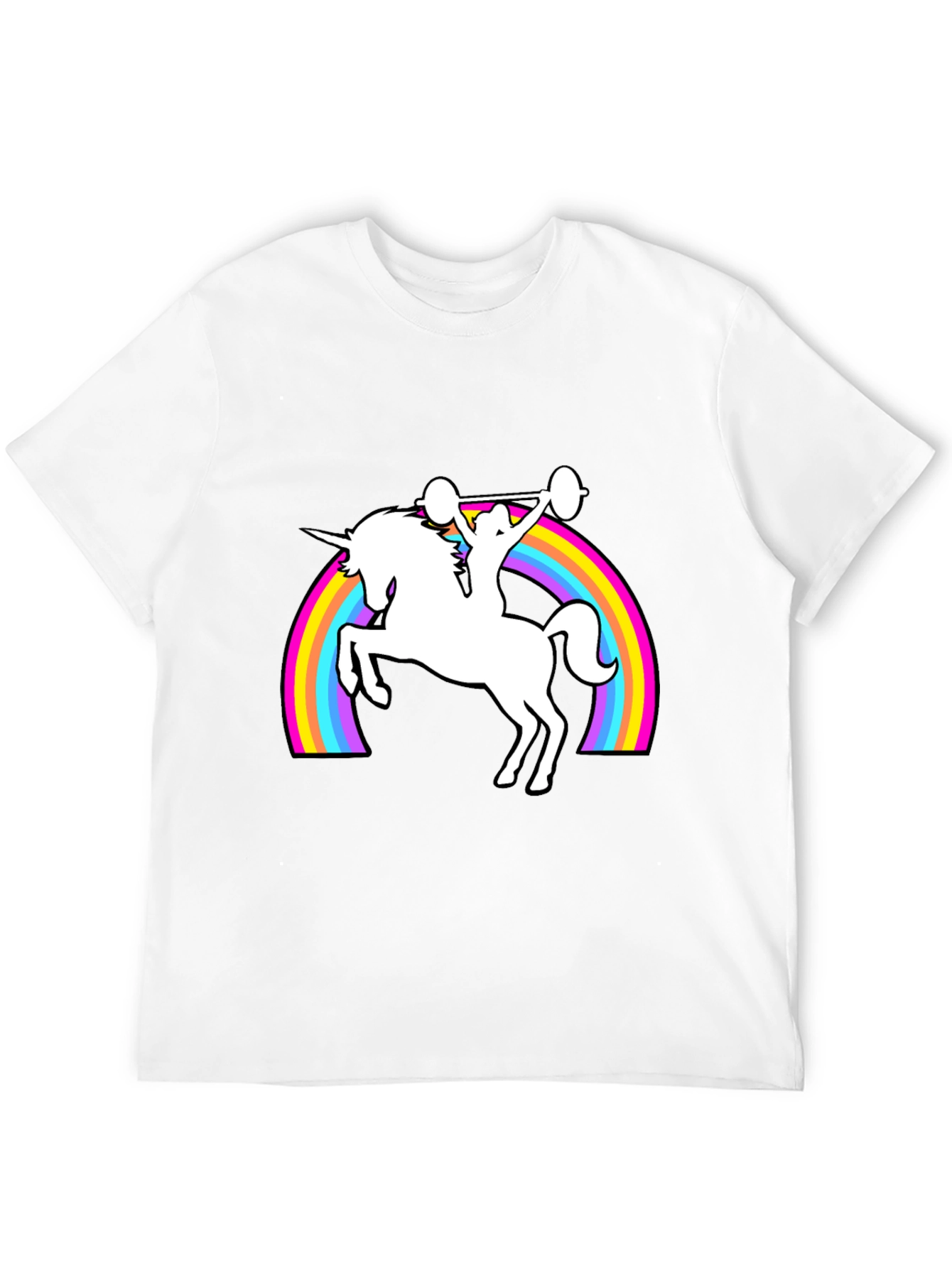 Black Unicorn Weightlifting Rainbow T-Shirt view 12