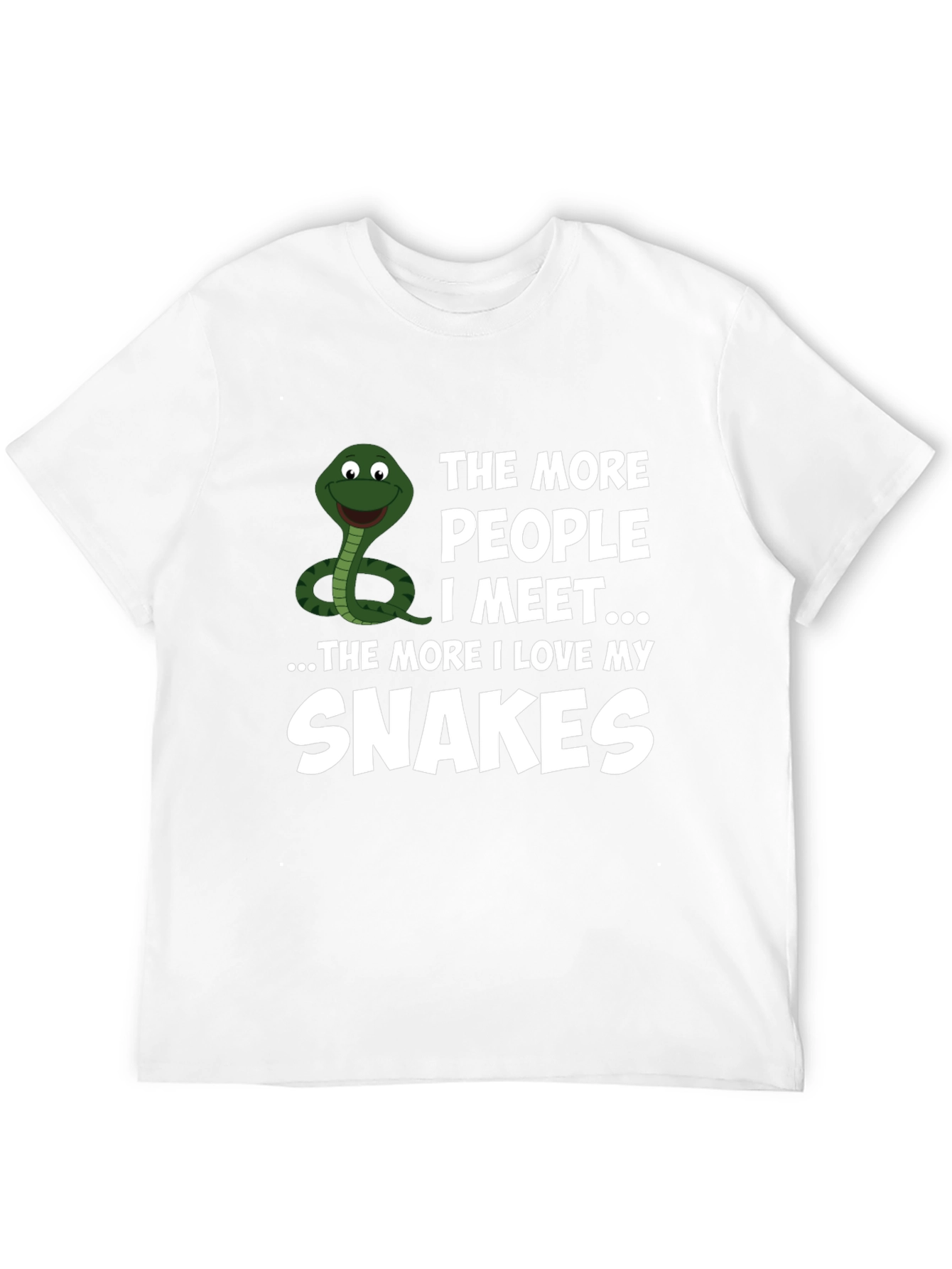 Black Funny Snake Lover T-Shirt: The More People I Meet... view 12