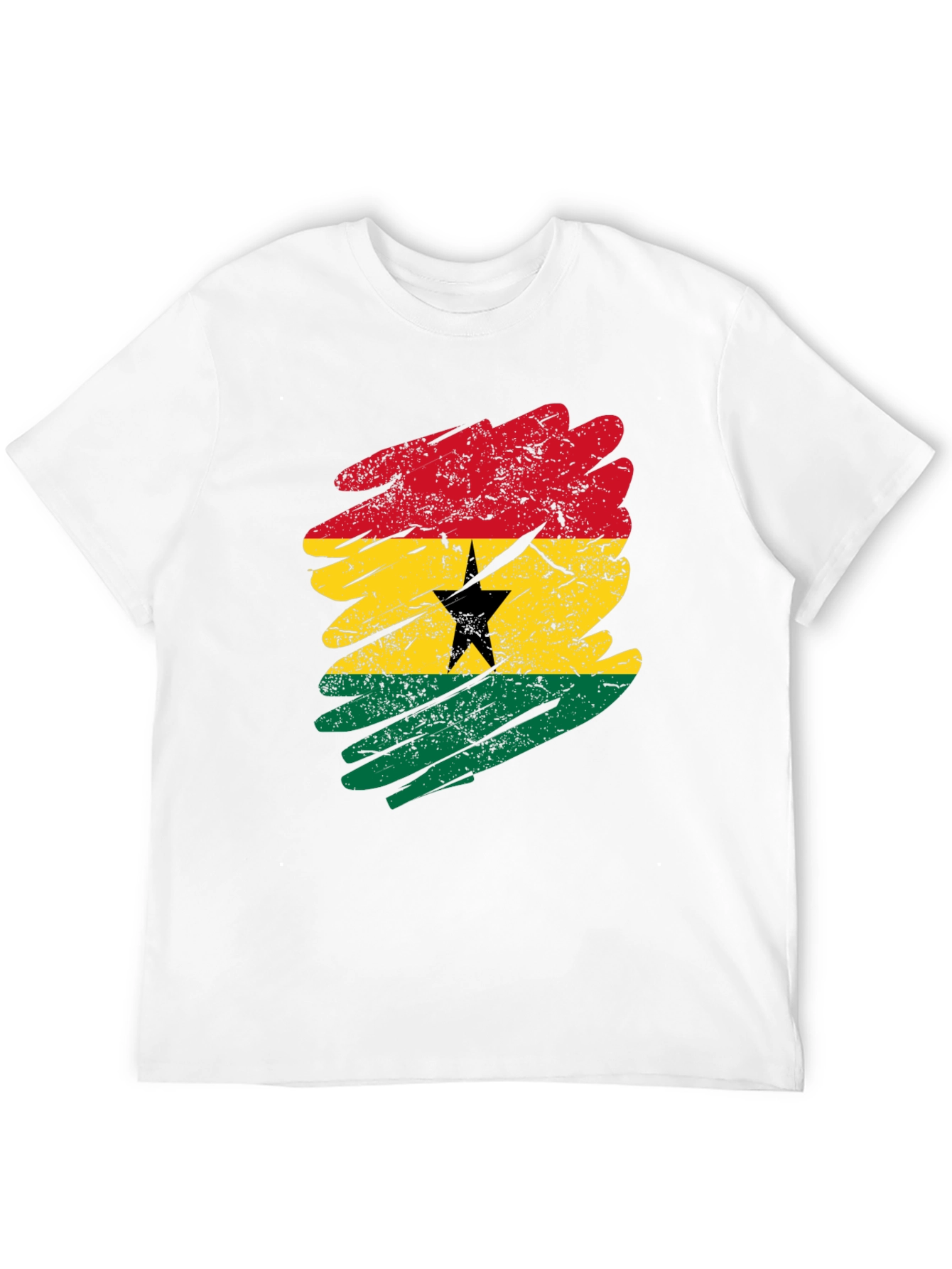 Black Ghana Flag T-Shirt - Distressed Grunge Style view 12