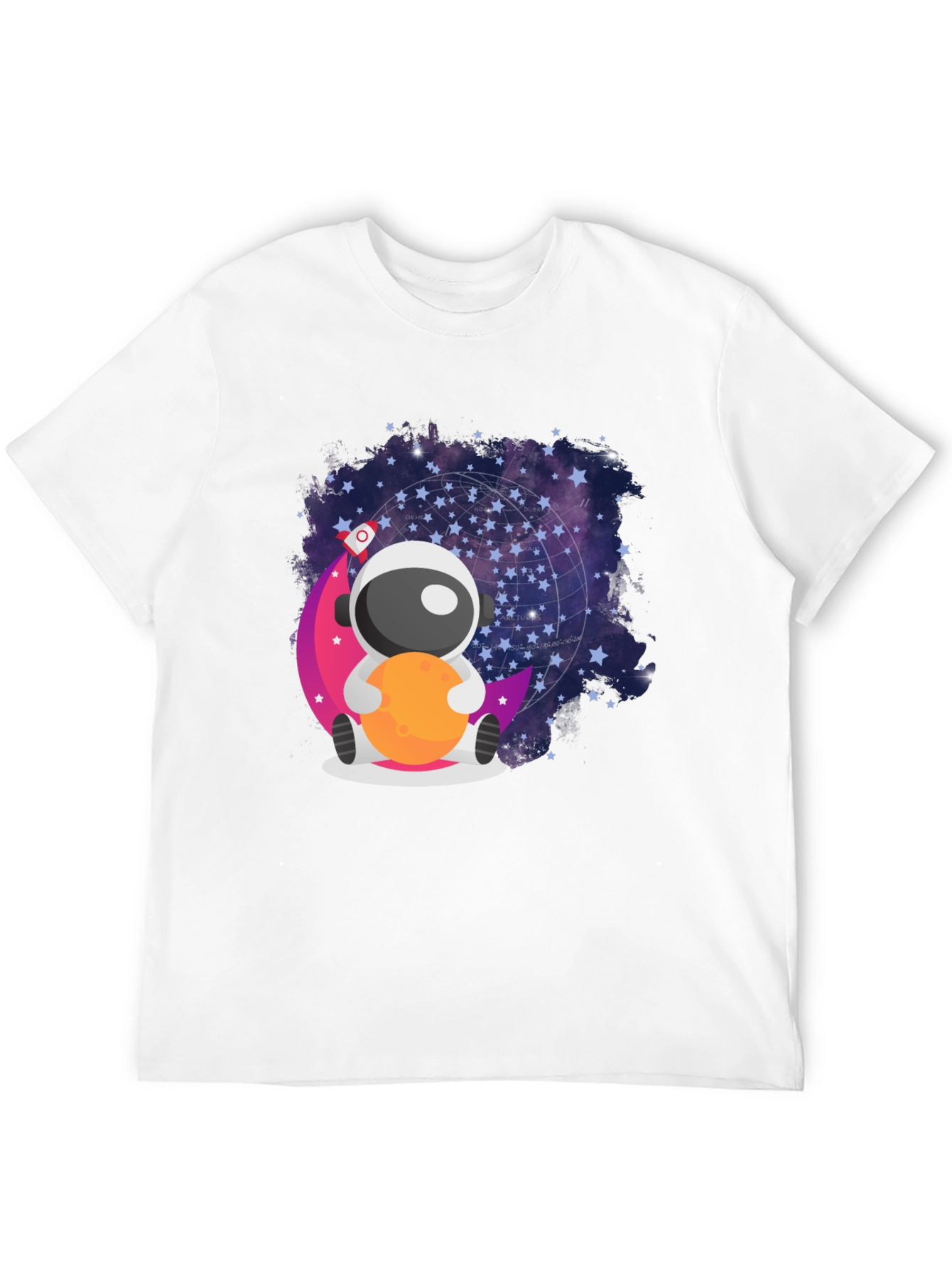 Black Cute Astronaut Moon T-Shirt - Space Lover's Tee view 12