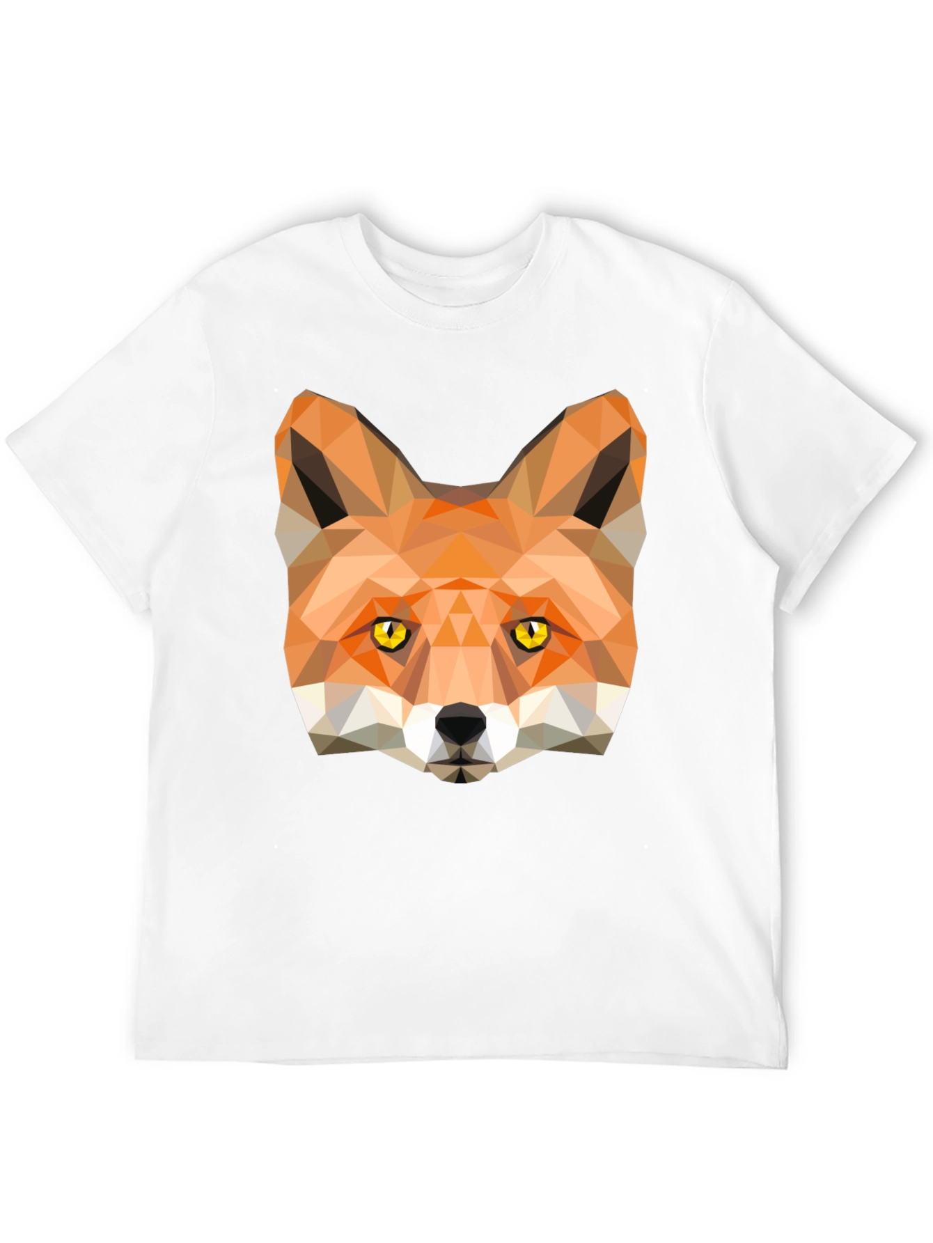 Black Geometric Fox Graphic Tee - Modern Style view 12