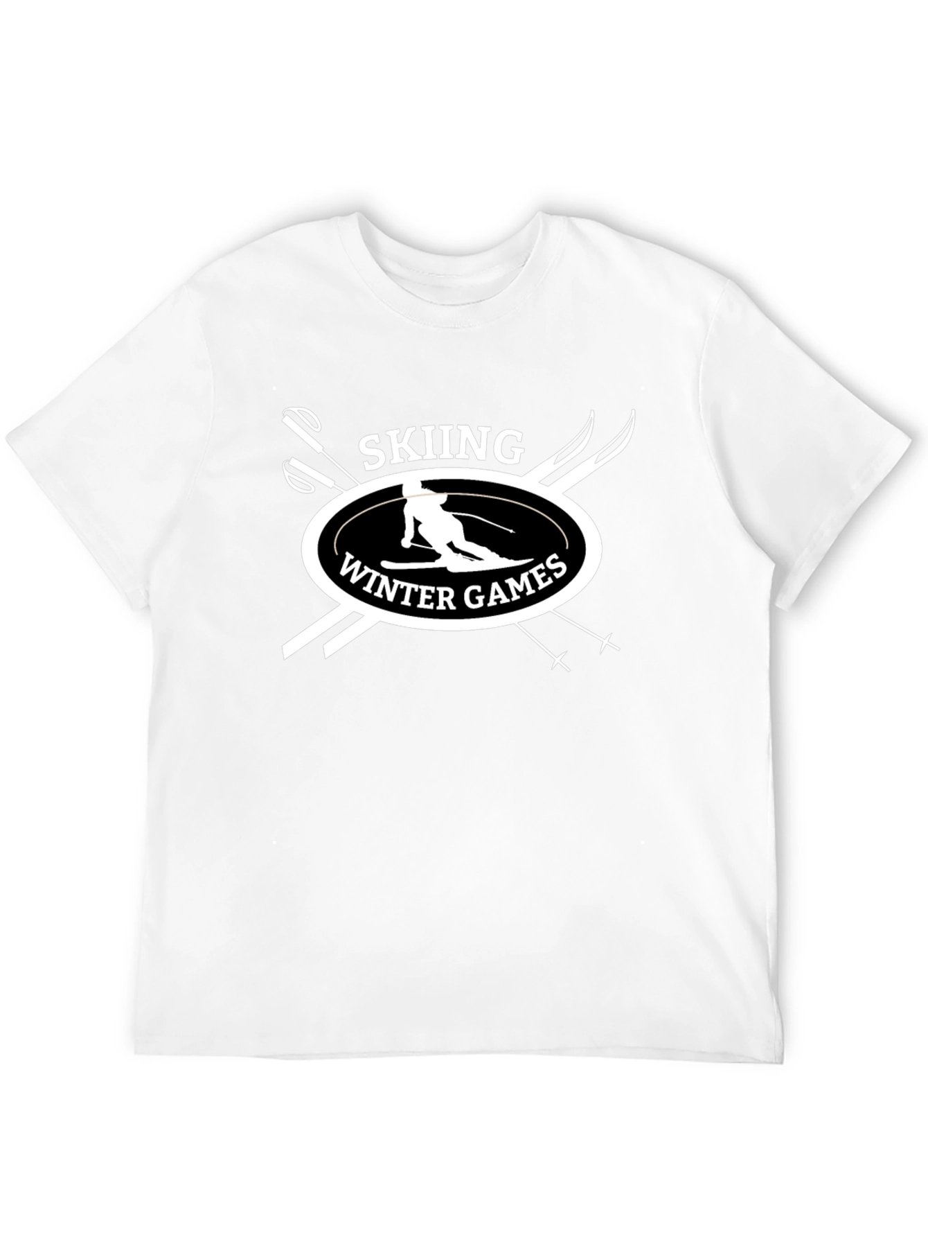 Black Skiing Winter Games Black T-Shirt view 12