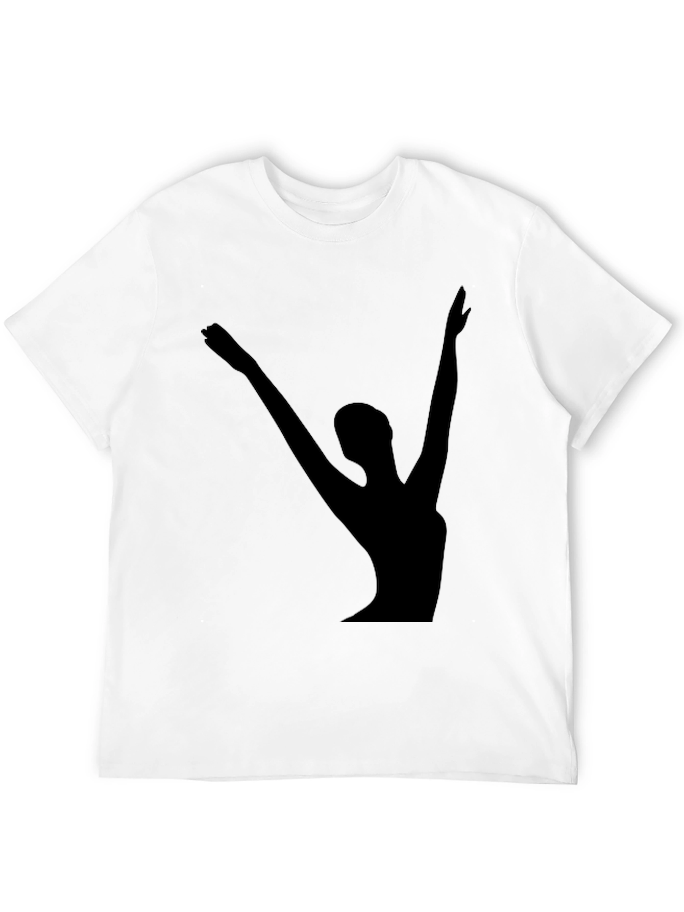 Black Silhouette Dancer Graphic Tee - Classic Black Cotton T-Shirt view 12