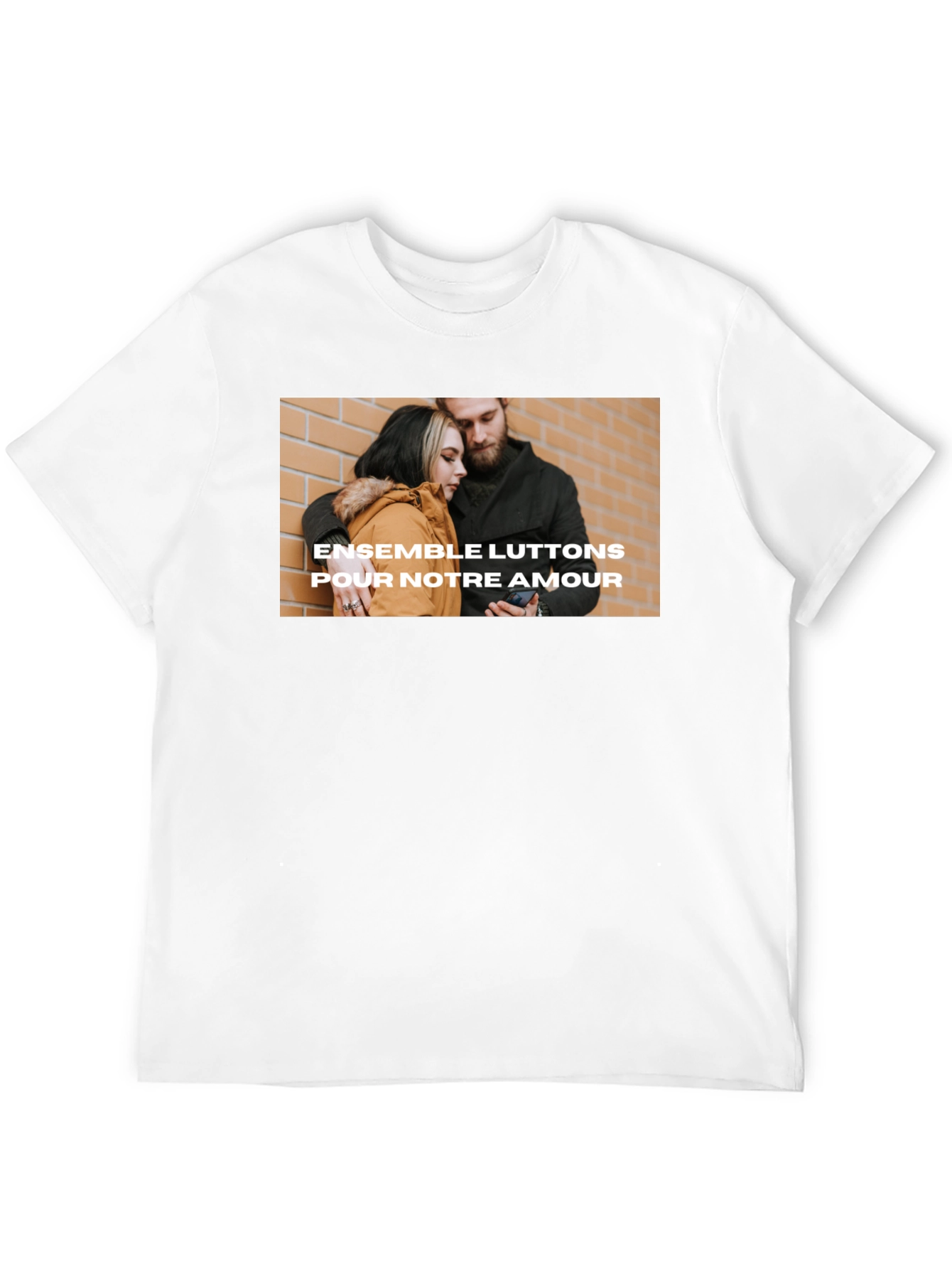 Black Trendy Black Tee with Love Graphic view 12