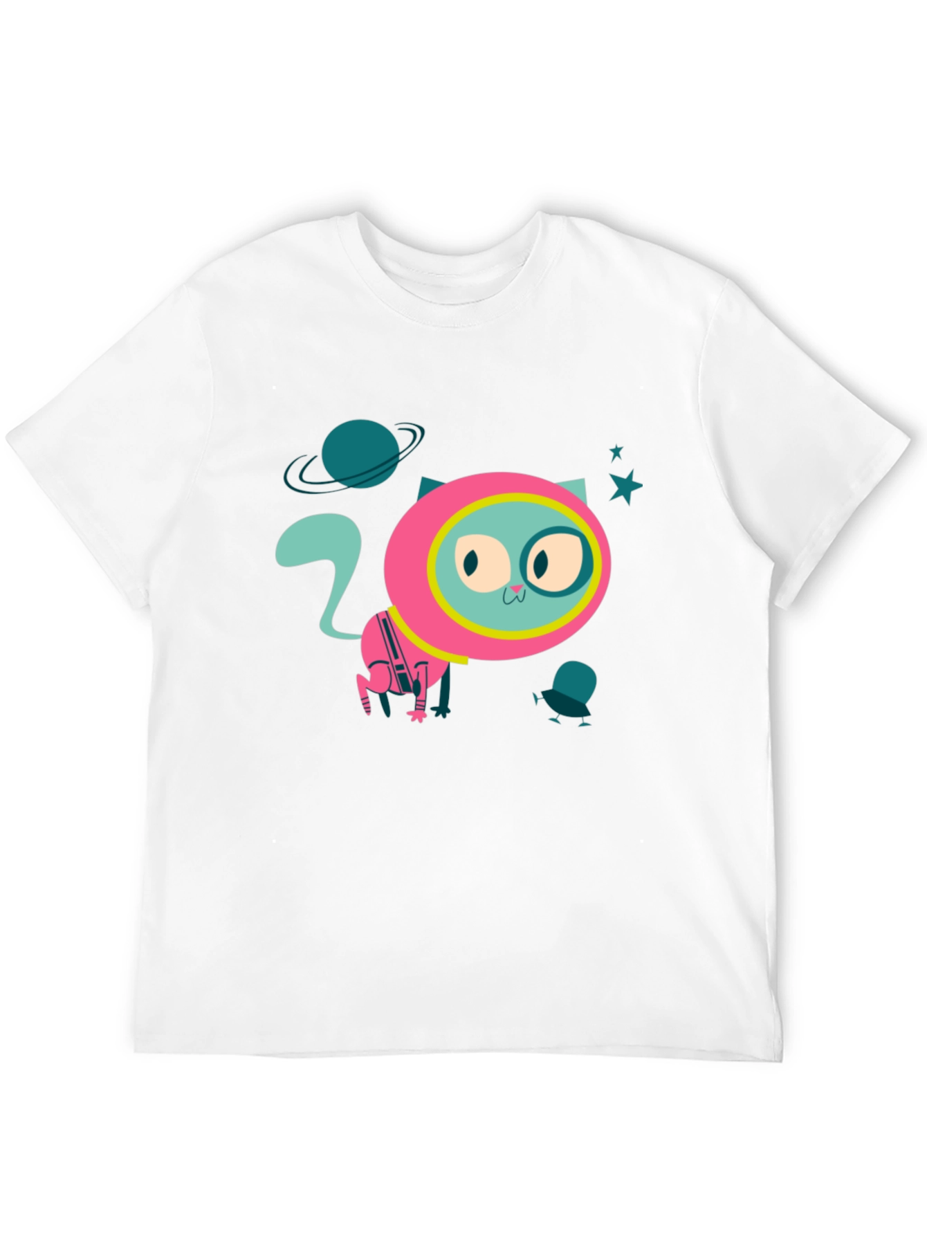 Black Cat Astronaut Graphic T-Shirt - Space Kitty Tee view 12