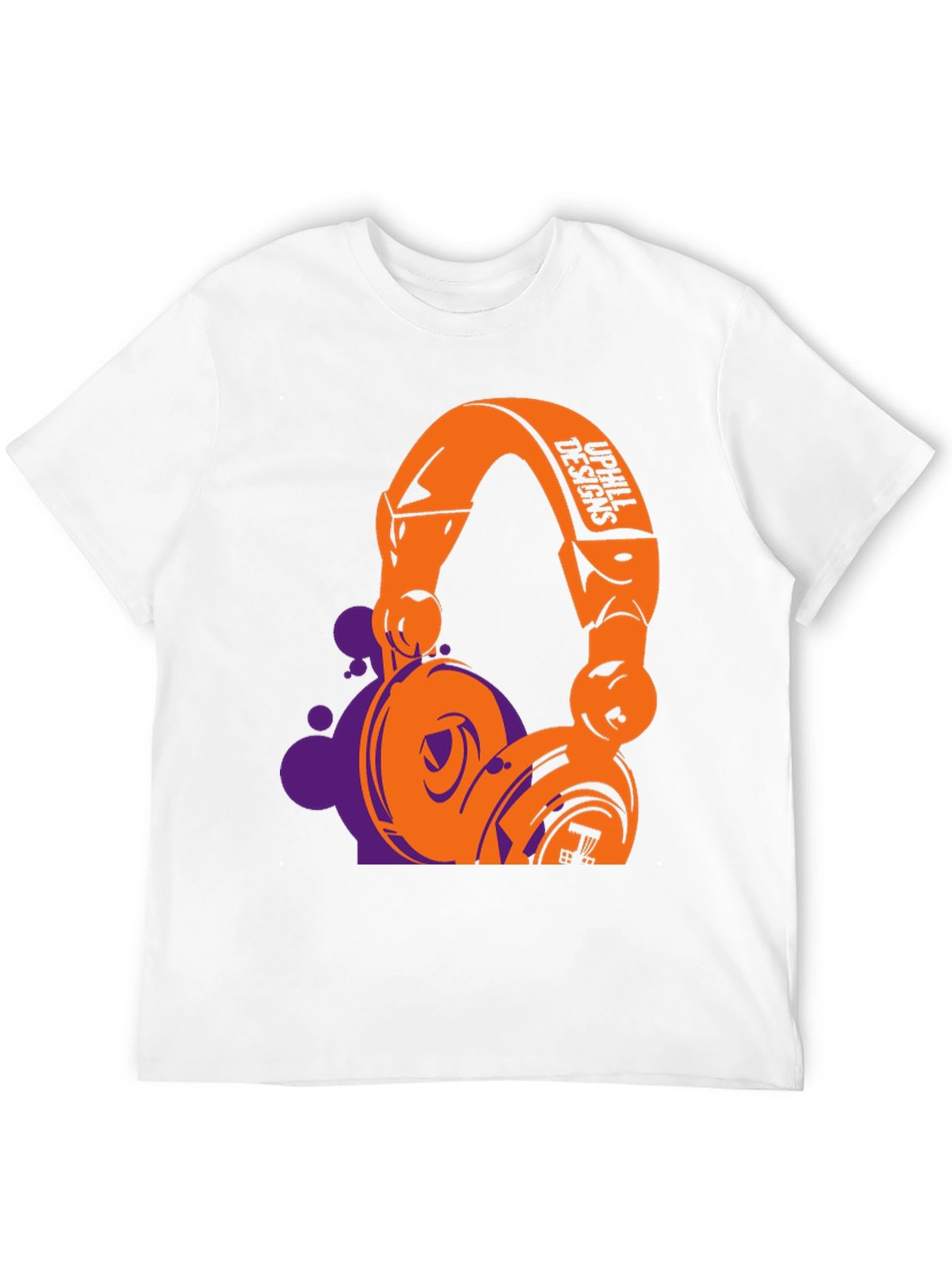 Black Stylish Graphic T-Shirt with Headphone Design view 12