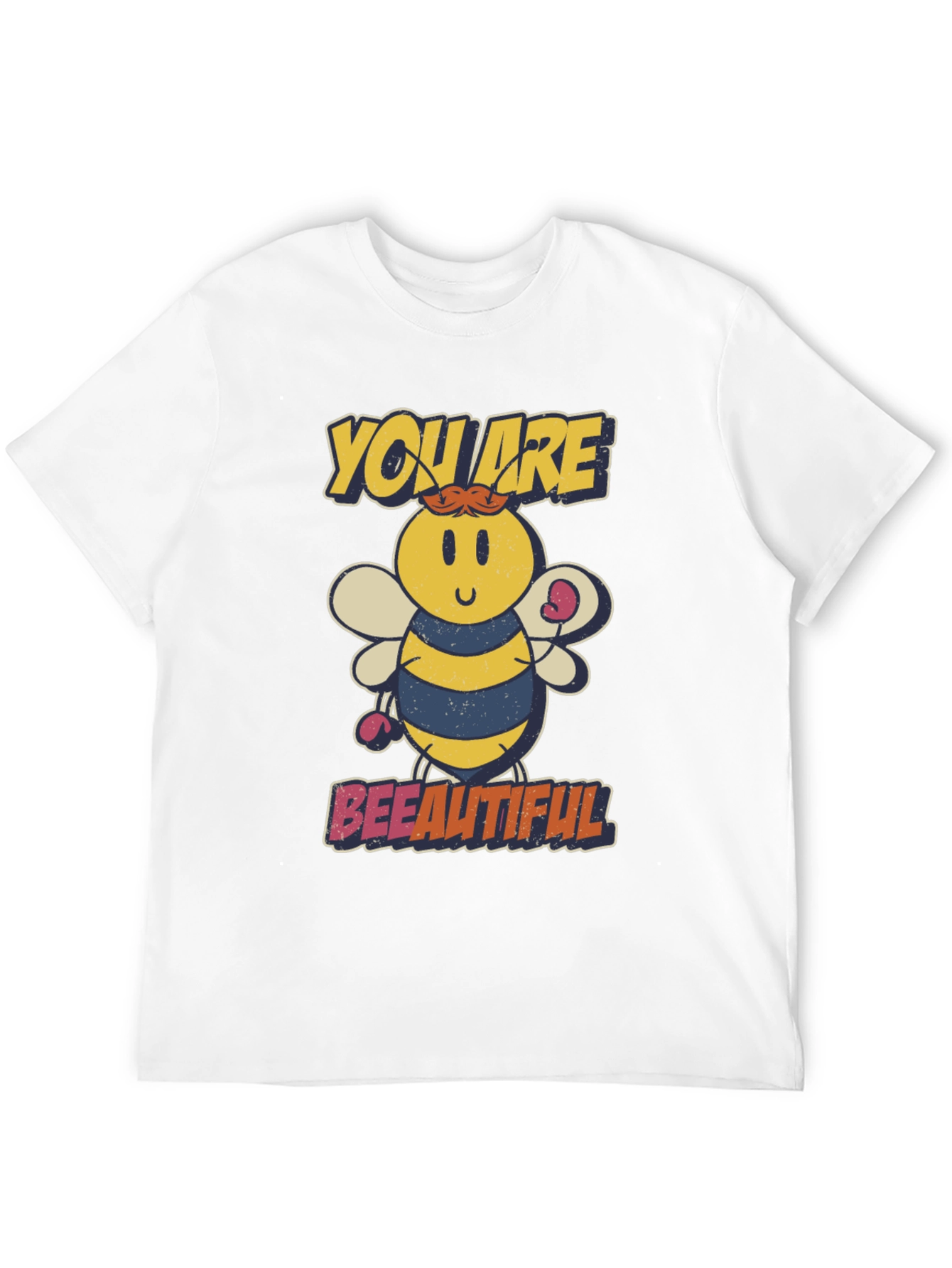 Black Bee-utiful Cartoon Bee Graphic T-Shirt view 12