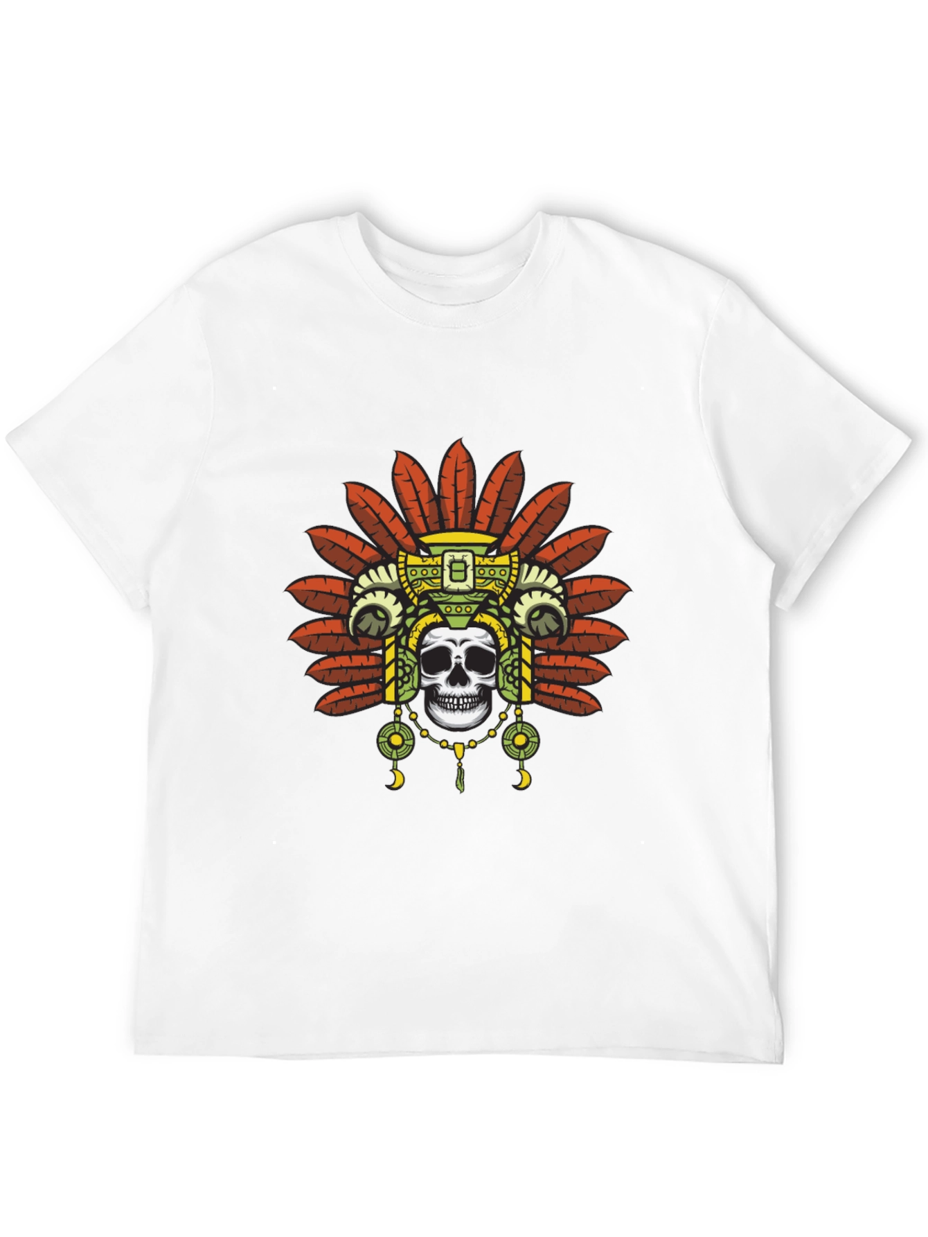 Black Skull Headdress Graphic Tee - Black T-Shirt view 12
