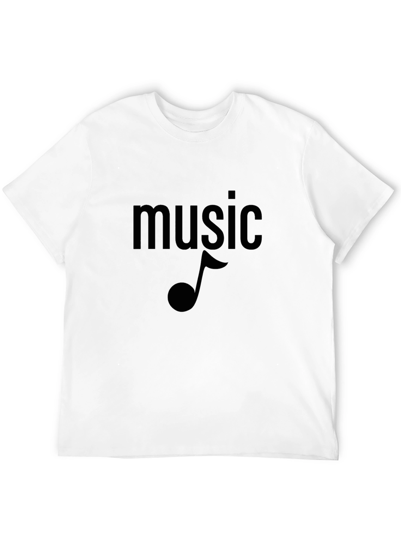 Black Music Note Graphic Tee - Black Cotton T-Shirt view 12