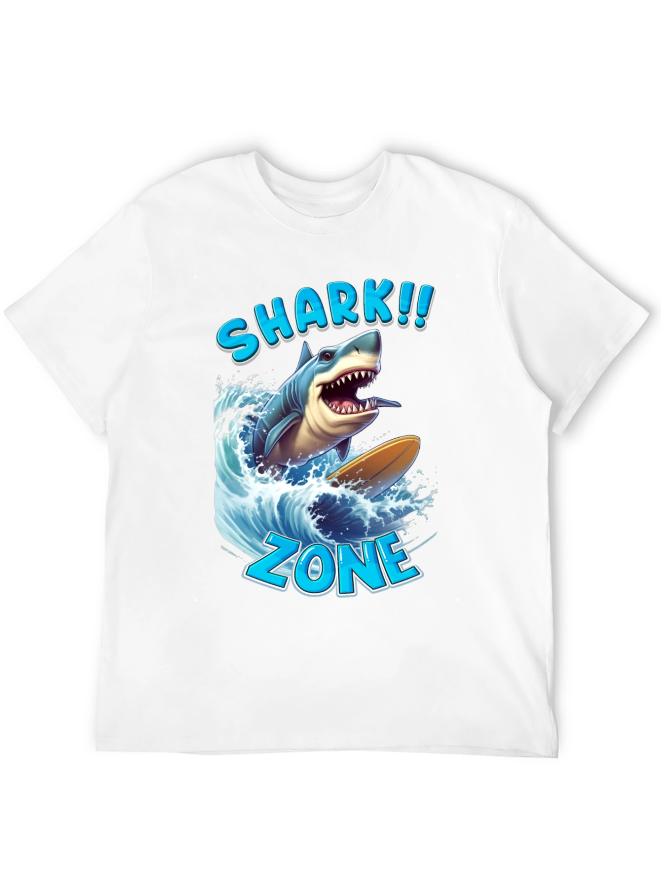 Shark Zone Graphic Tee - Surfing Shark Design - 12