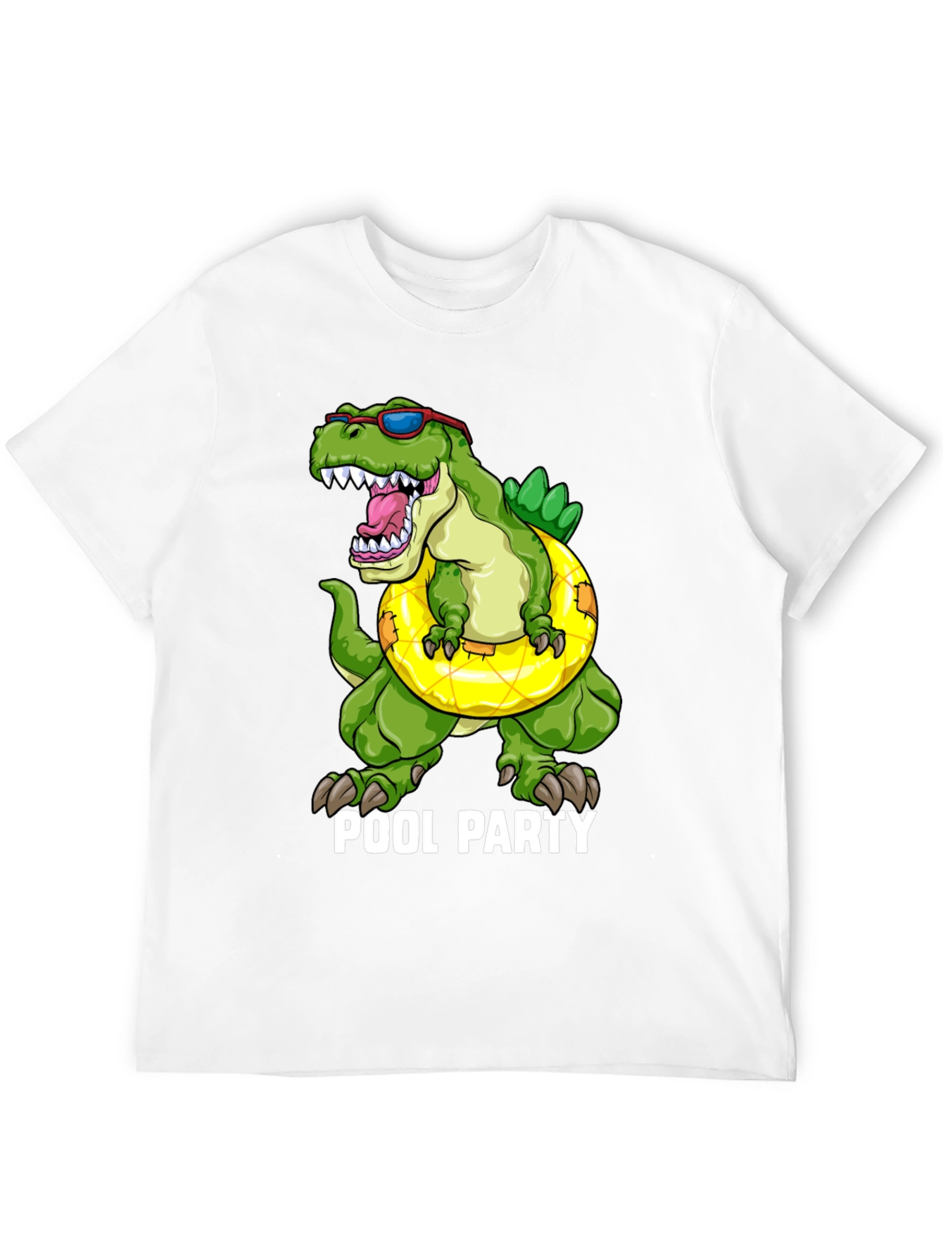 Black Dino Pool Party T-Shirt - Funny Summer Apparel view 12