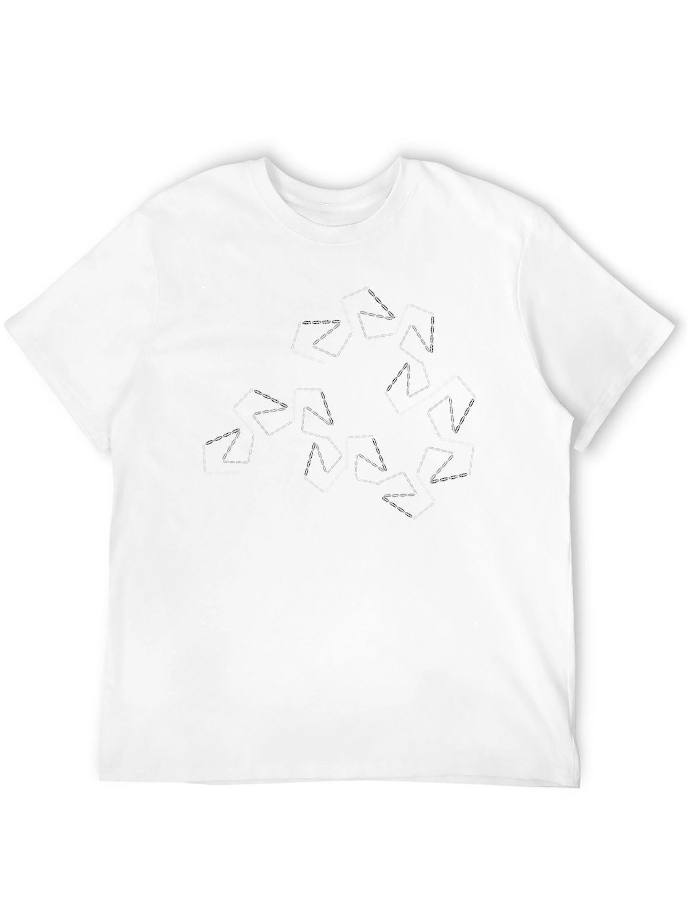 Black Men's Black T-Shirt with Abstract Pattern view 12